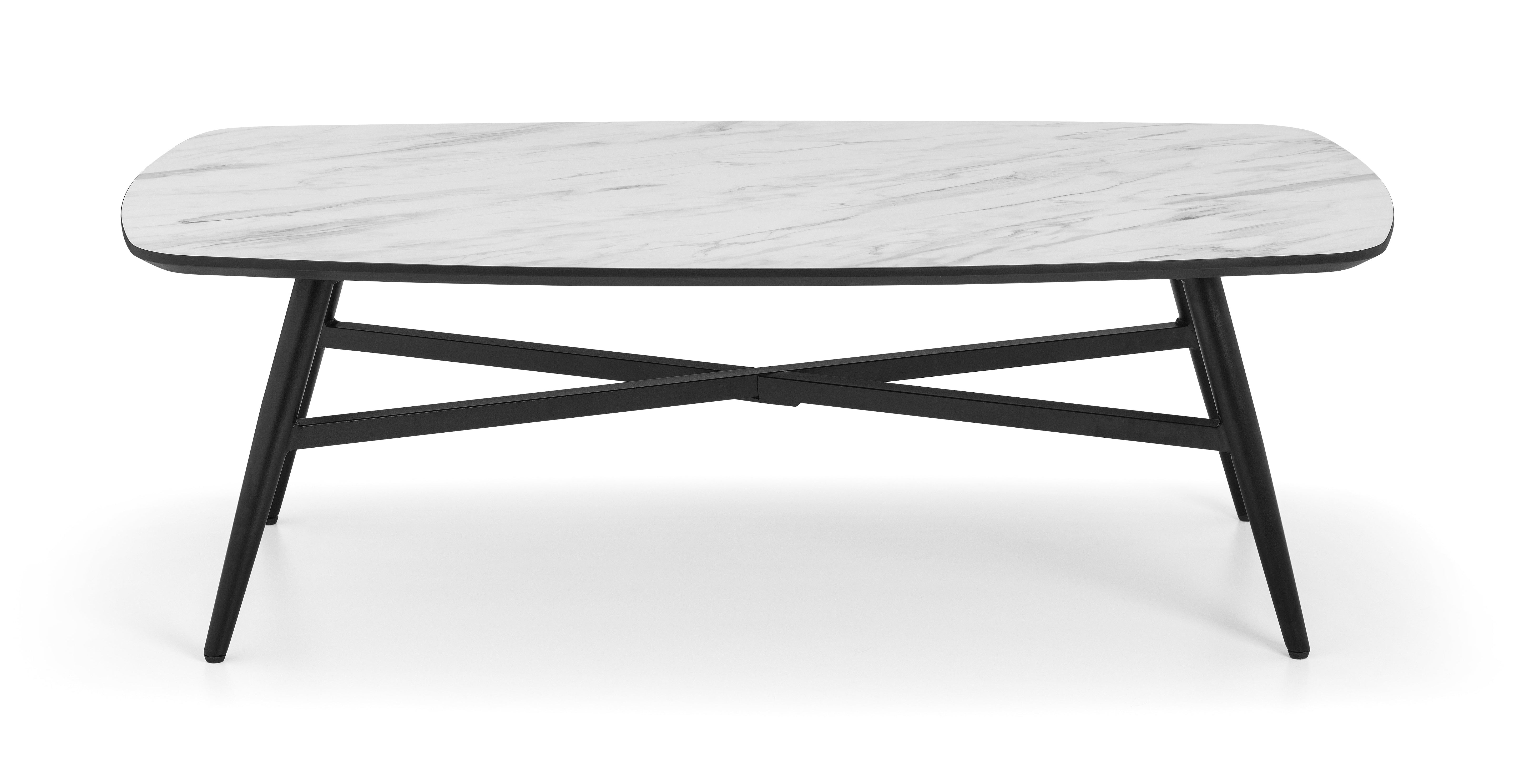 Julian Bowen COFFEE TABLE Caruso Marble Effect Coffee Table Bed Kings