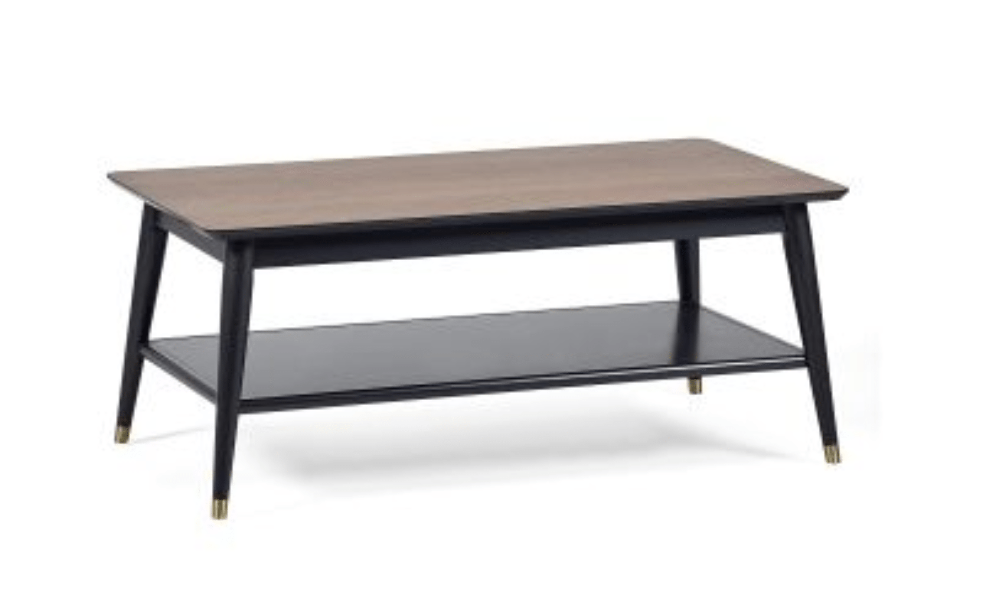 Julian Bowen Coffee Table Findlay Coffee Table With Shelf - Walnut & Black Bed Kings