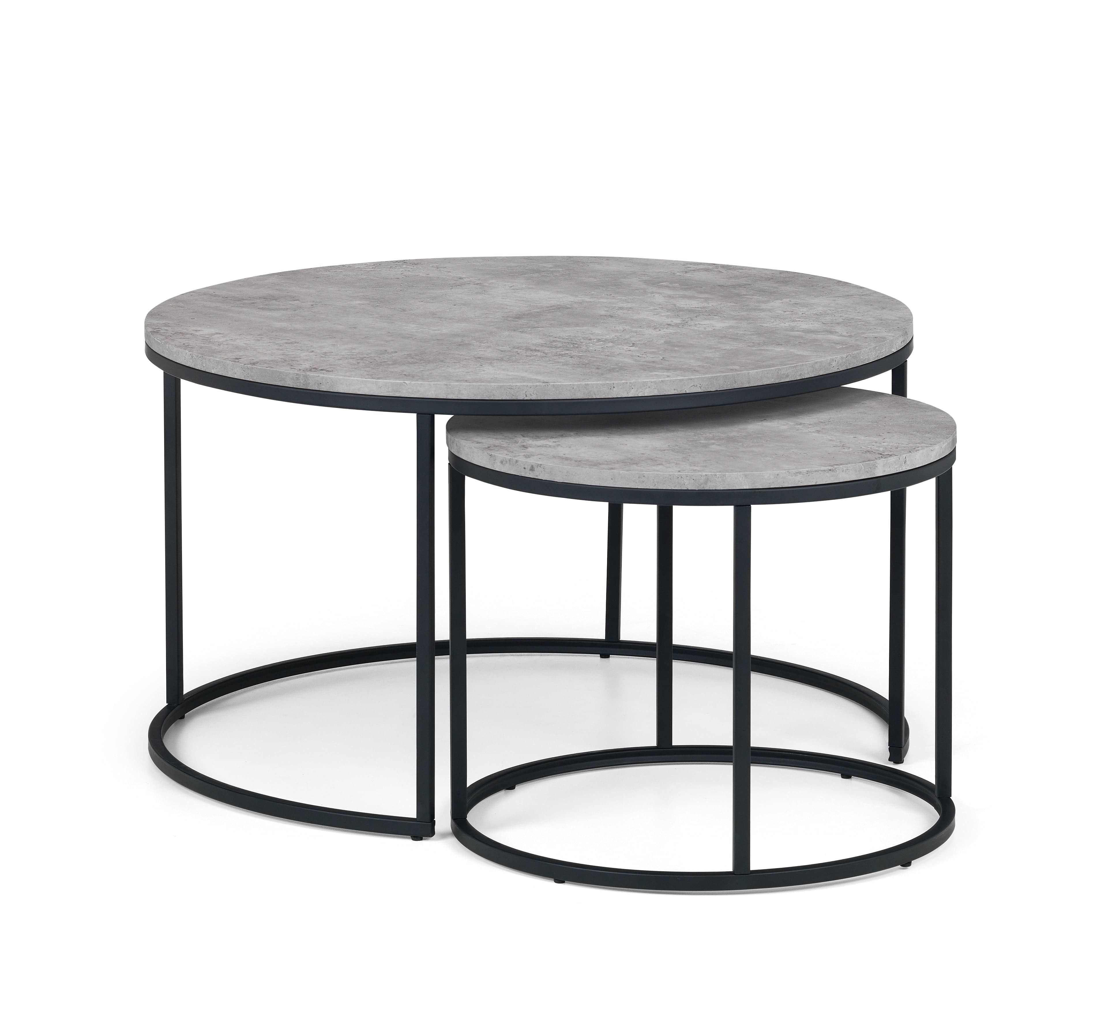 Julian Bowen Coffee Table Staten Concrete Round Nesting Coffee Table Bed Kings