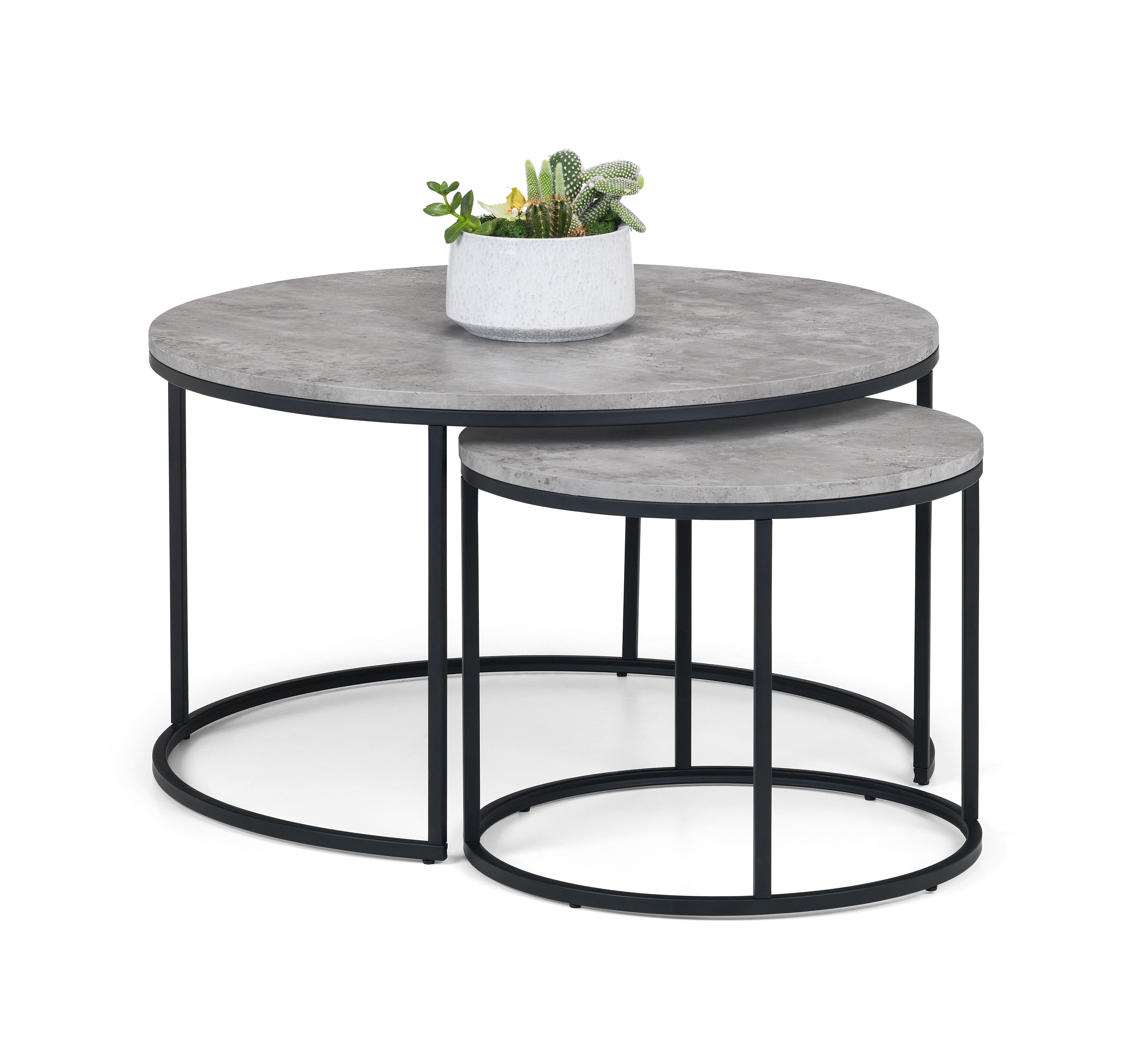 Julian Bowen Coffee Table Staten Concrete Round Nesting Coffee Table Bed Kings