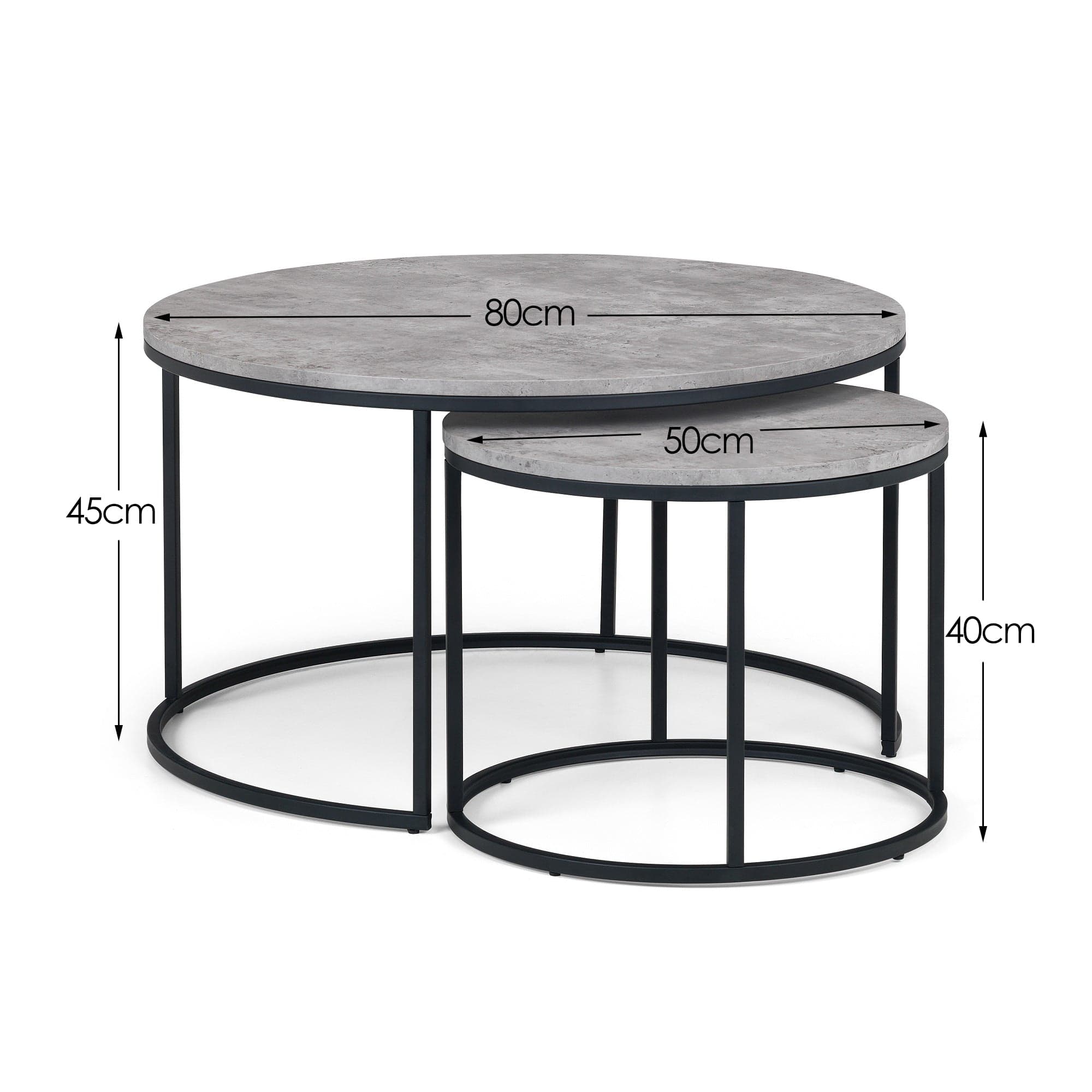 Julian Bowen Coffee Table Staten Concrete Round Nesting Coffee Table Bed Kings