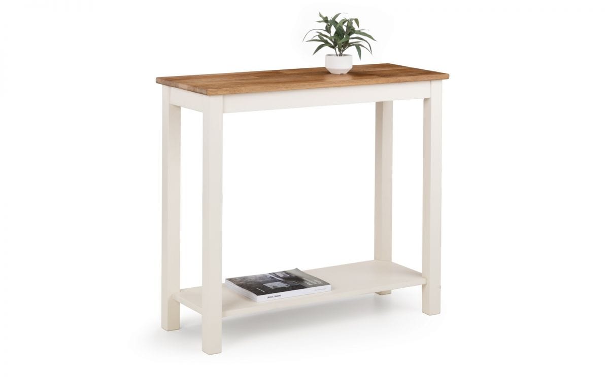 Julian Bowen Console Table Coxmoor Console Table 90Cm - Ivory & Oak Bed Kings