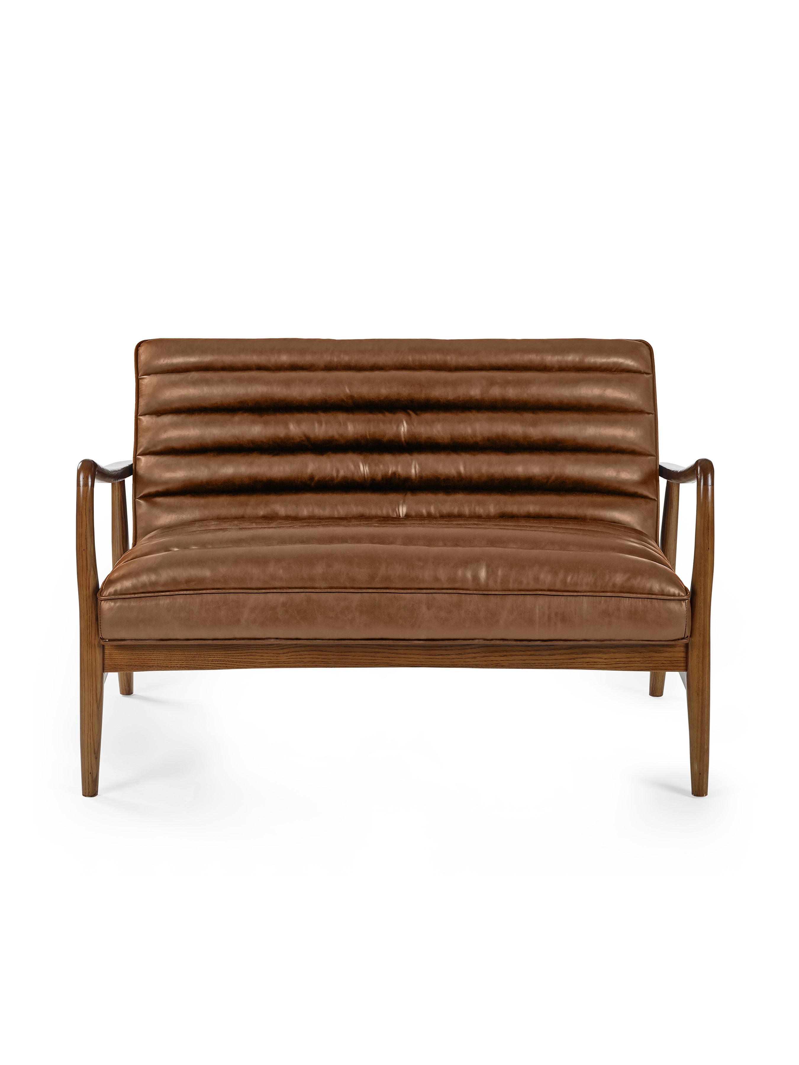 Marshall 2 Seater Sofa - Brown Faux Leather