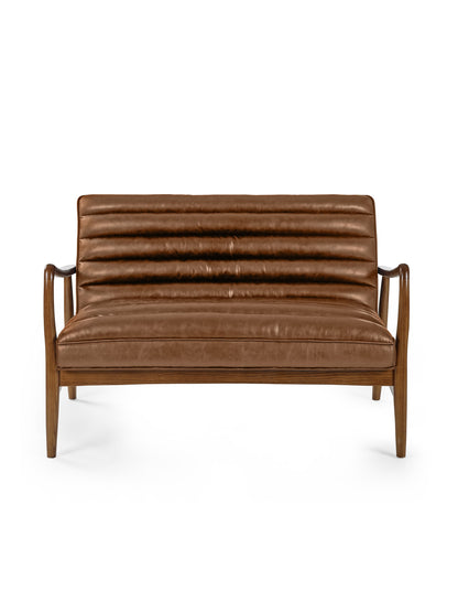 Marshall 2 Seater Sofa - Brown Faux Leather