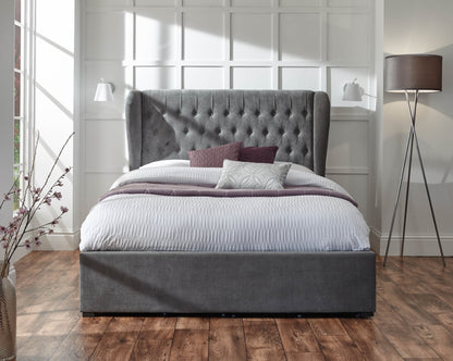 Dakota Ottoman Bed With Solid Base Grace Pewter