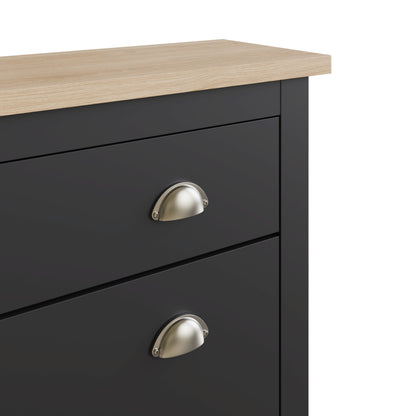 Lancaster 2Dr 1Drw Shoe Cabinet Black