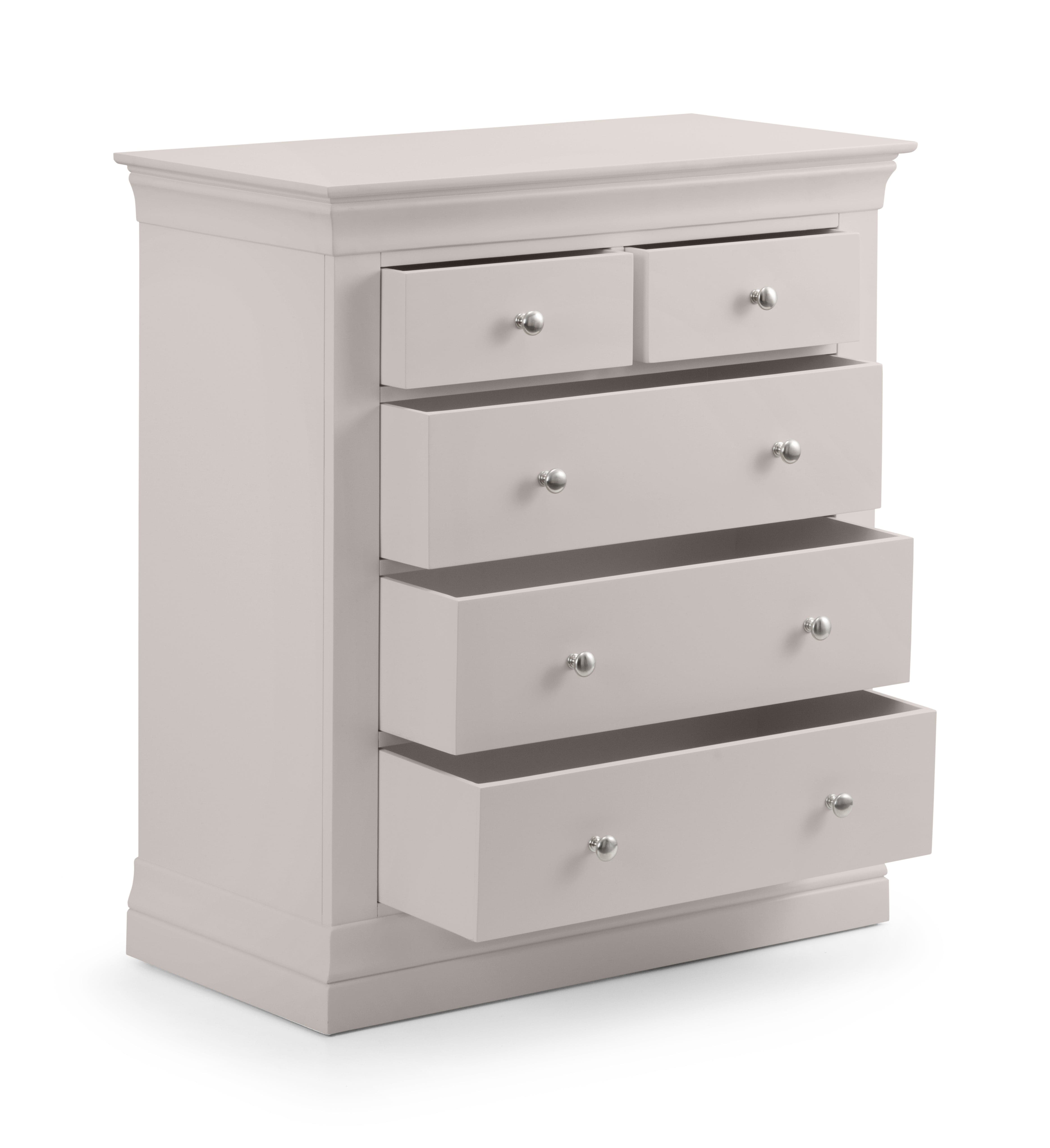 Clermont 3+2 Drawer Chest - Light Grey