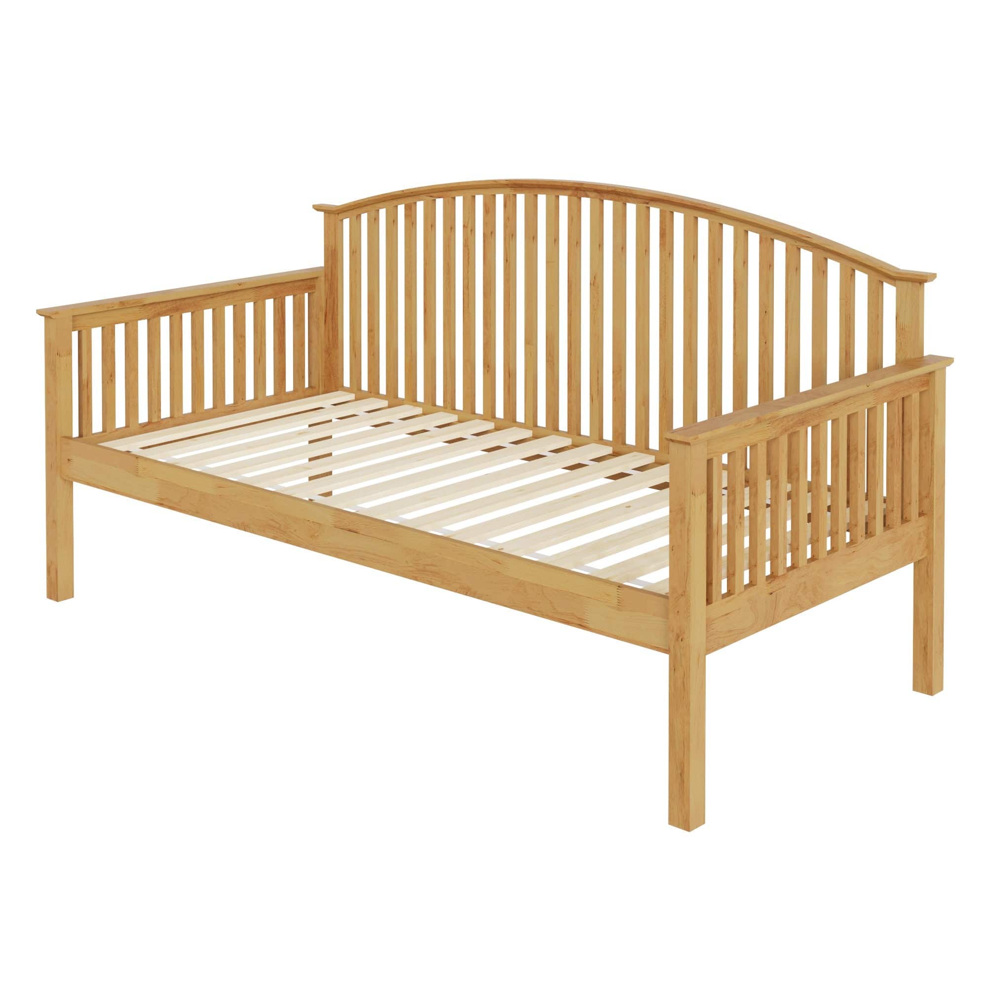 GFW Day Bed Single 90cm 3ft Madrid Wooden Day Bed Only Oak Bed Kings