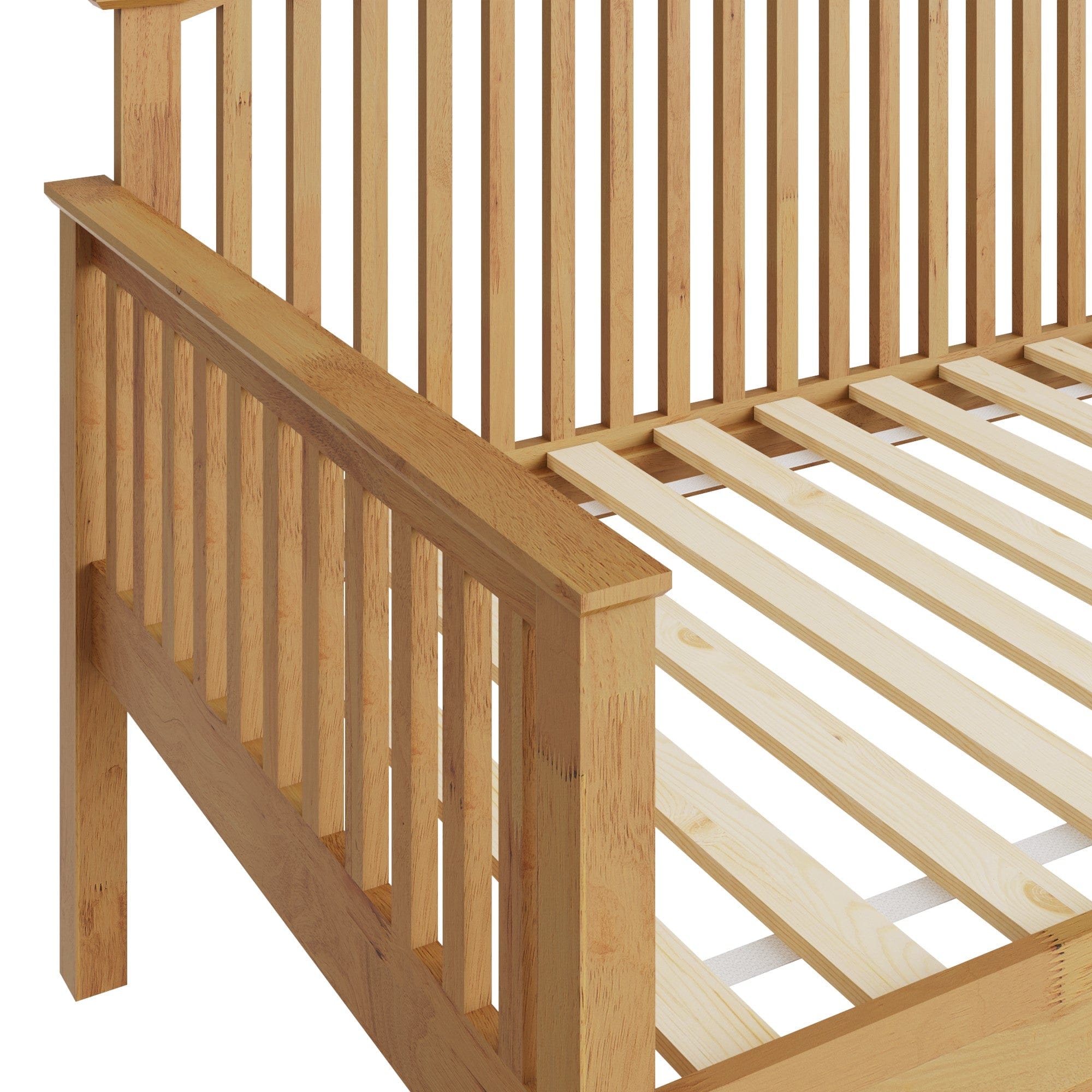 GFW Day Bed Single 90cm 3ft Madrid Wooden Day Bed Only Oak Bed Kings