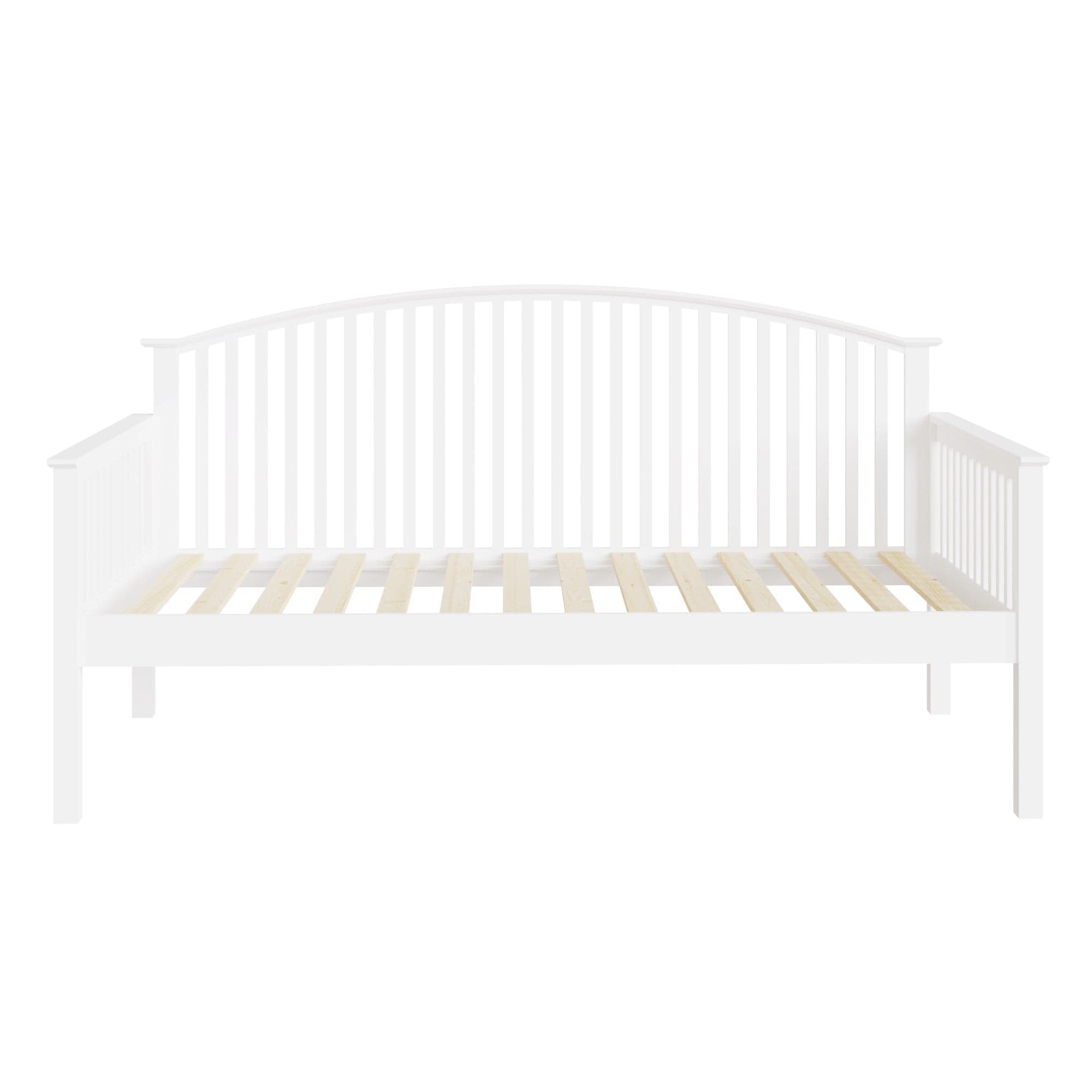 GFW Day Bed Single 90cm 3ft Madrid Wooden Day Bed Only White Bed Kings