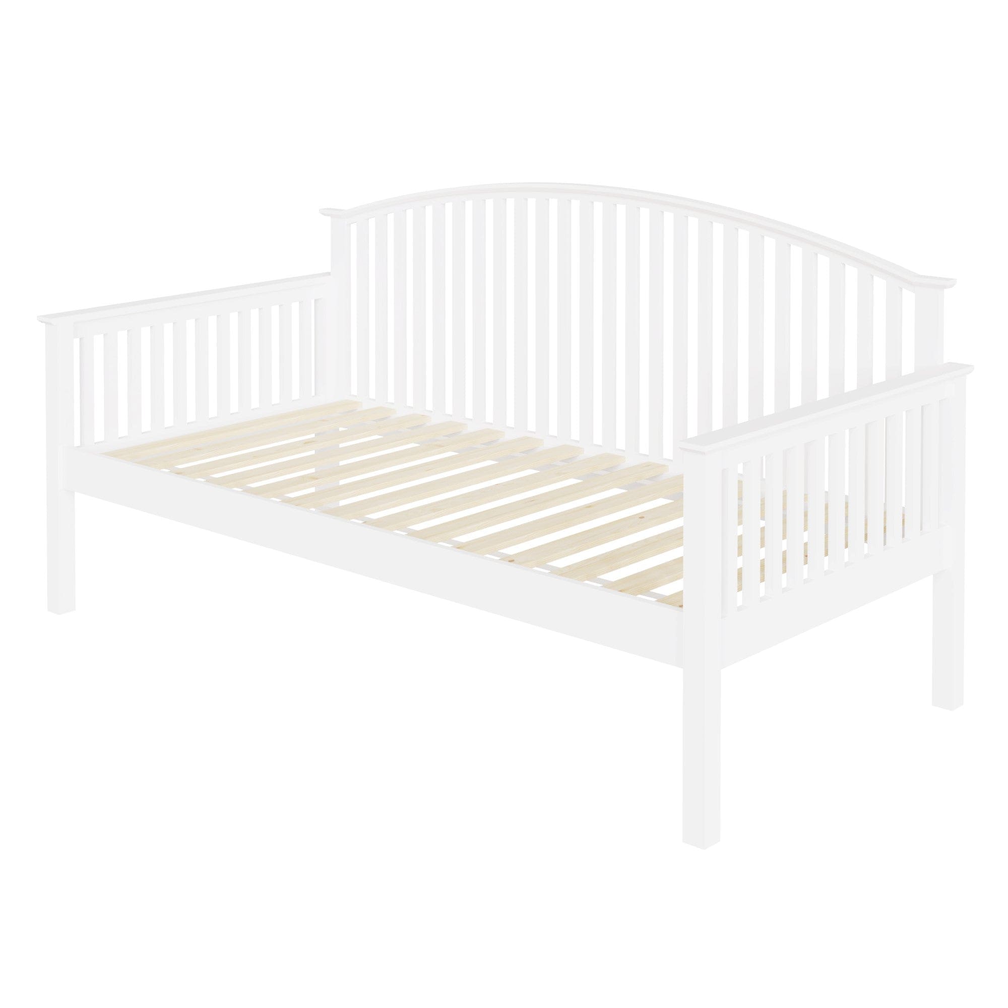 GFW Day Bed Single 90cm 3ft Madrid Wooden Day Bed Only White Bed Kings