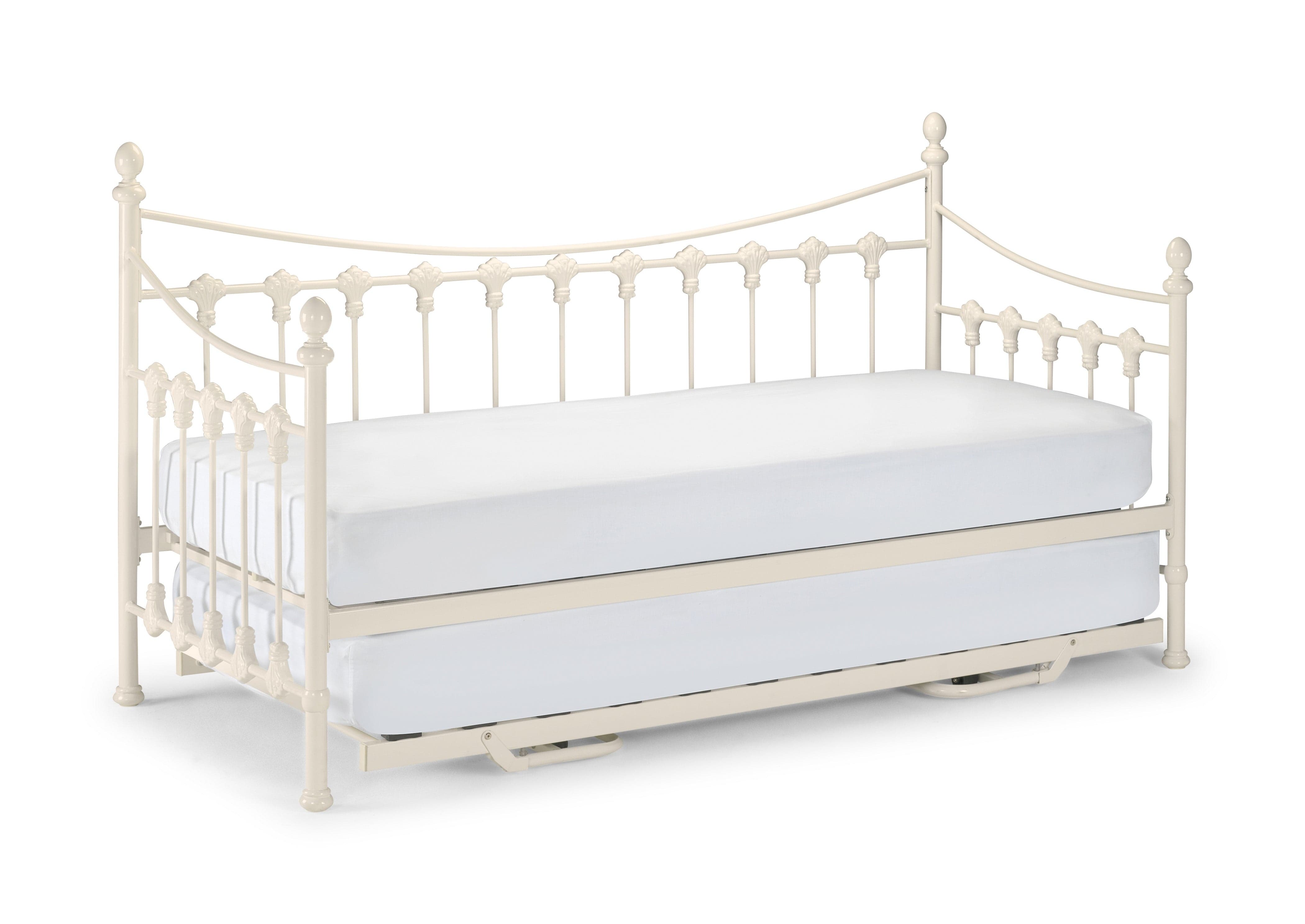 Julian Bowen Day Bed Single 90cm 3ft Versailles Daybed Only - Stone White Bed Kings