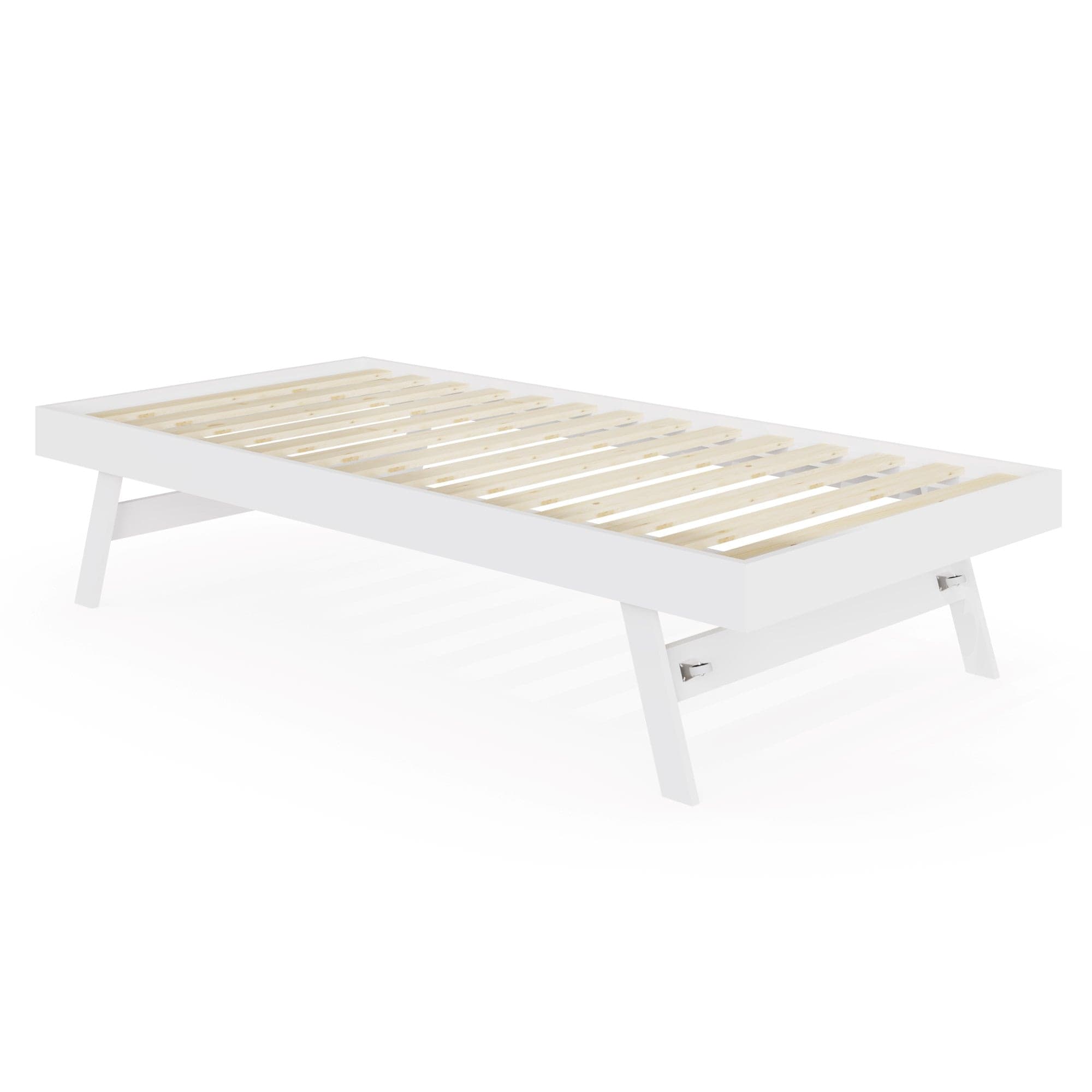 GFW Day Bed Trundle Single 90cm 3ft Madrid Wooden Trundle Only White Bed Kings