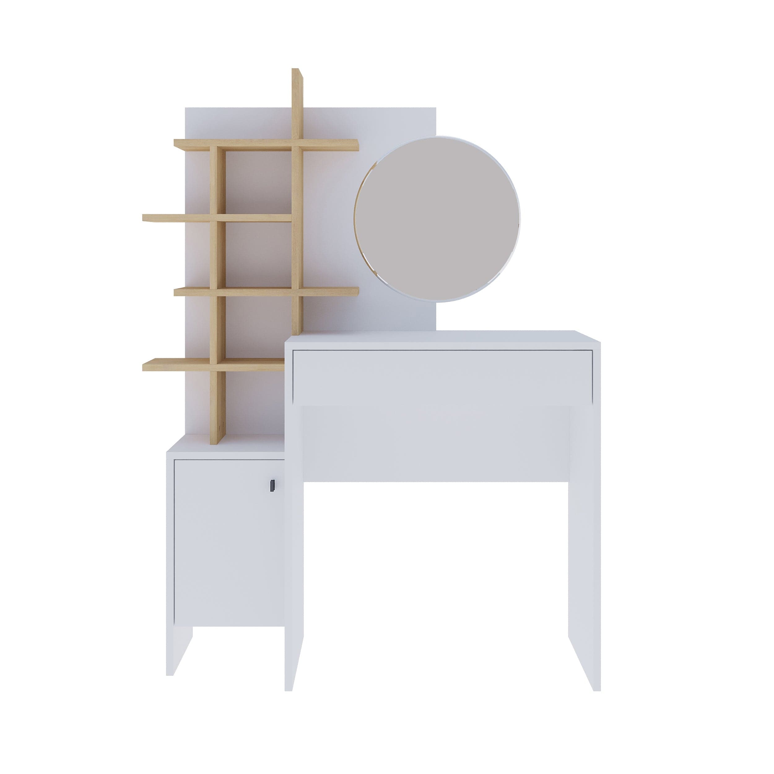 GFW Desk Freyja Dressing Table White/Oak Bed Kings