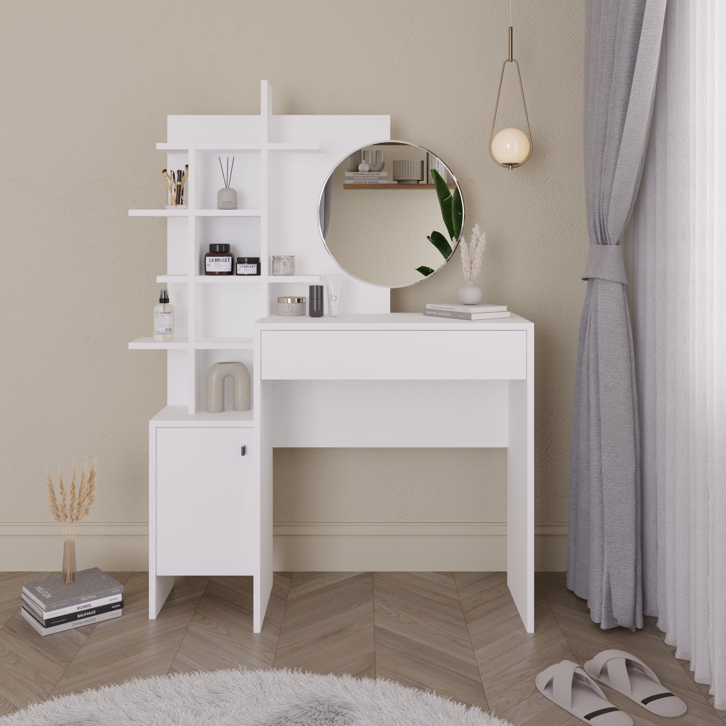 GFW Desk Freyja Dressing Table White/White Bed Kings