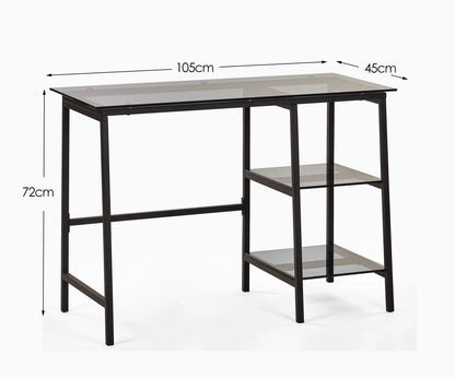 Julian Bowen Desk Chicago Desk Smoked Glass Bed Kings