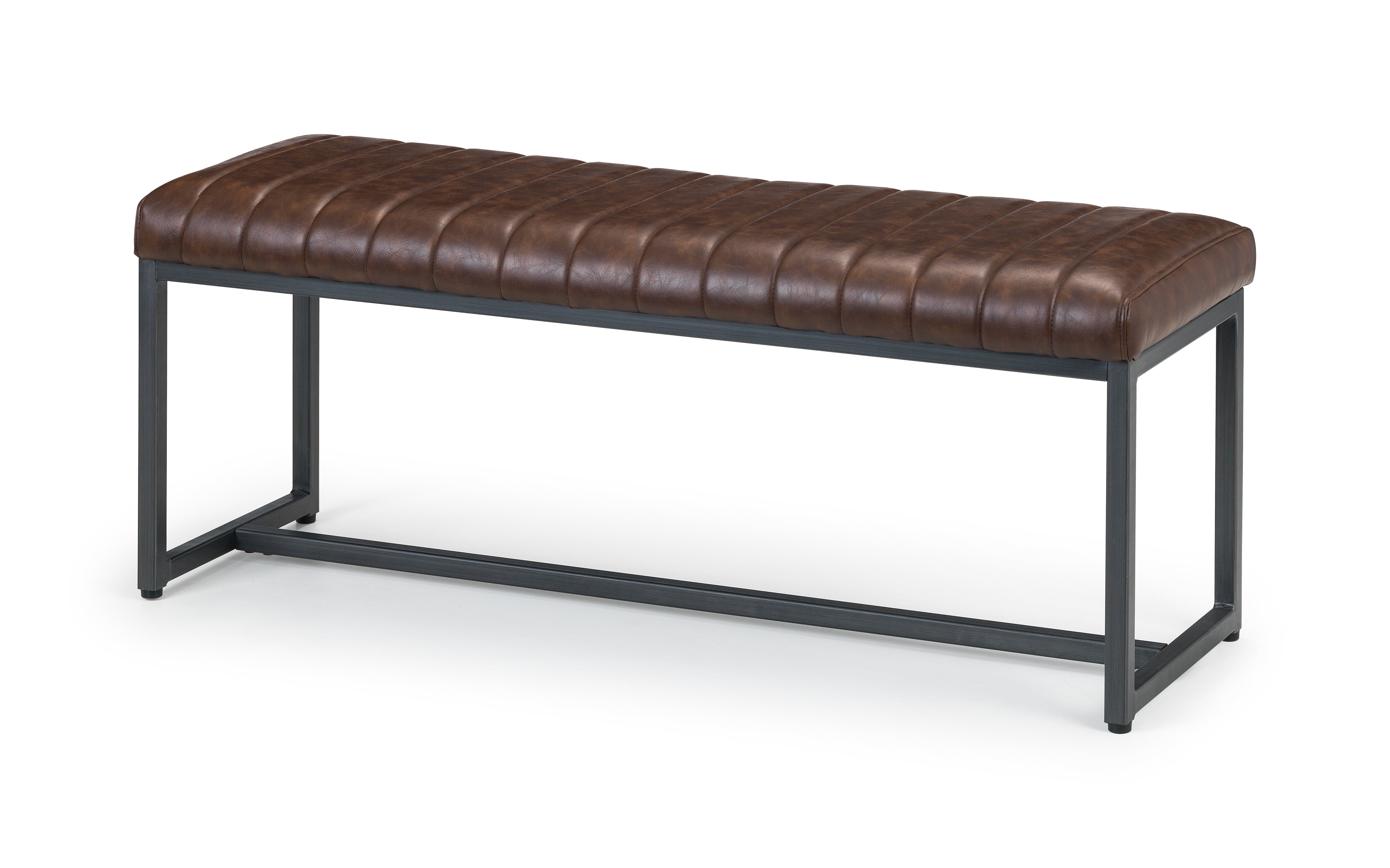 Julian Bowen Dining Bench Brooklyn Upholstered Bench - Brown Bed Kings