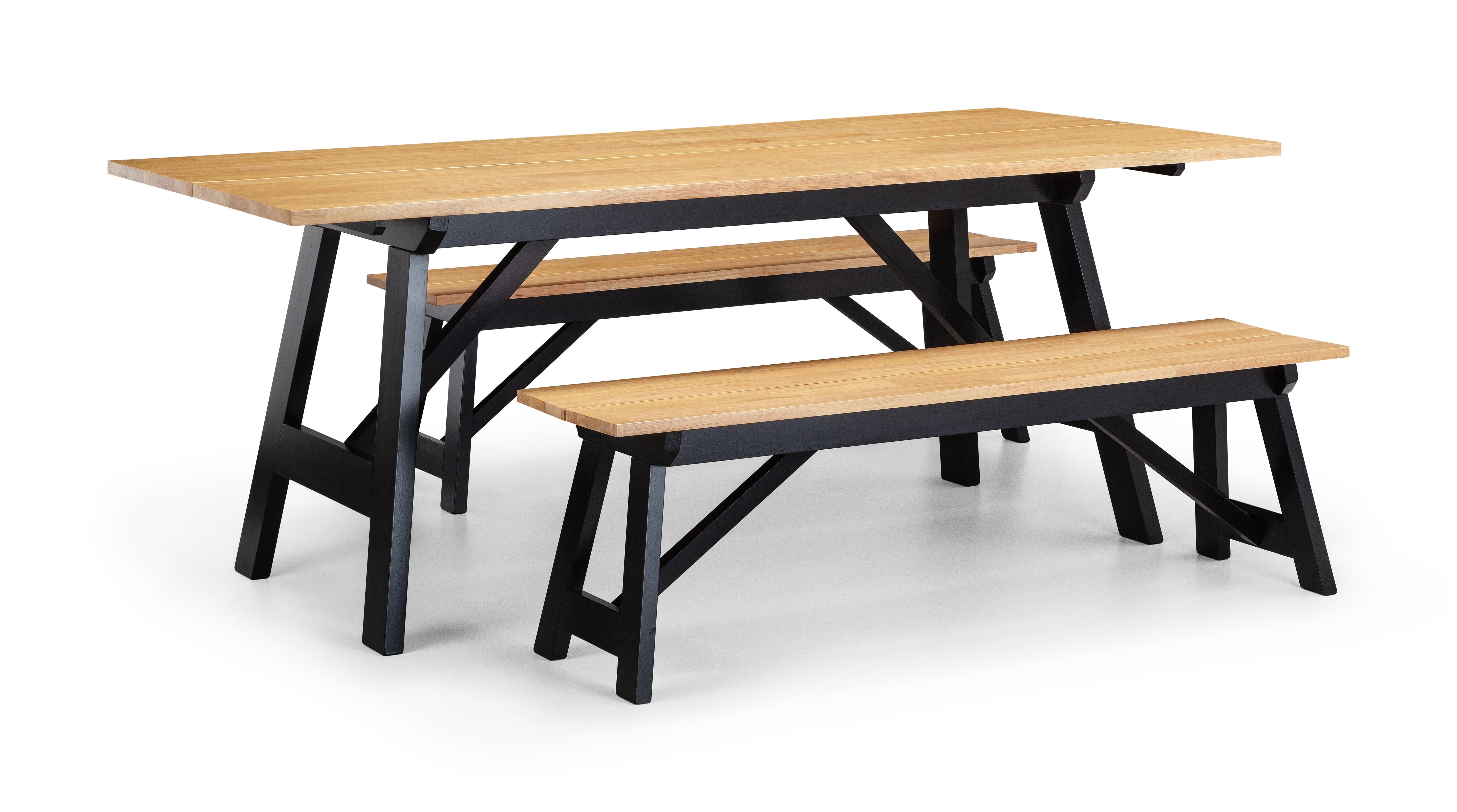 Julian Bowen Dining Bench Hockley Bench Black/Oak Bed Kings
