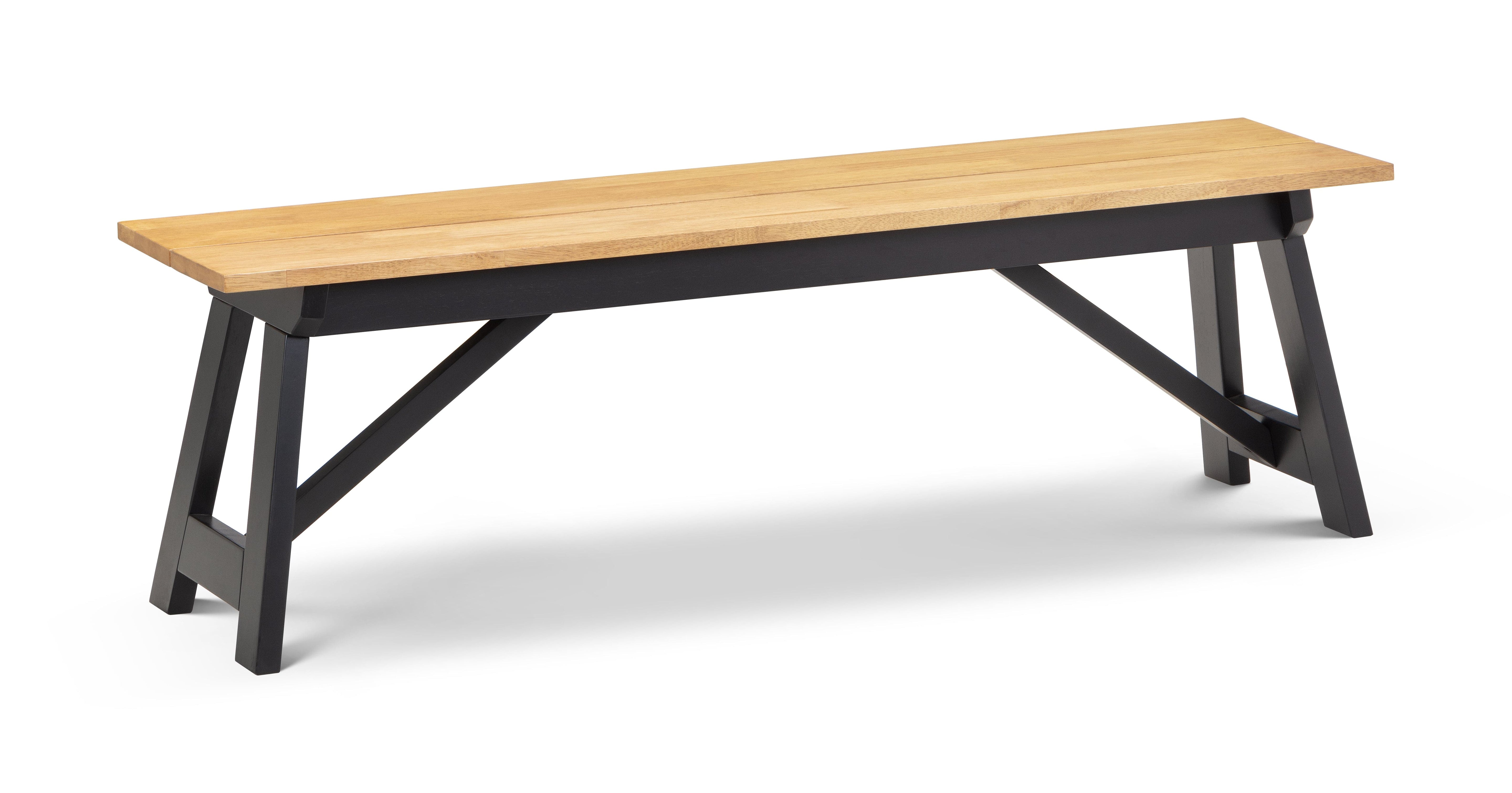 Julian Bowen Dining Bench Hockley Bench Black/Oak Bed Kings