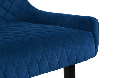 Julian Bowen Dining Bench Luxe High Back Bench - Blue Bed Kings