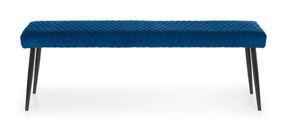 Julian Bowen Dining Bench Luxe Low Bench - Blue Bed Kings