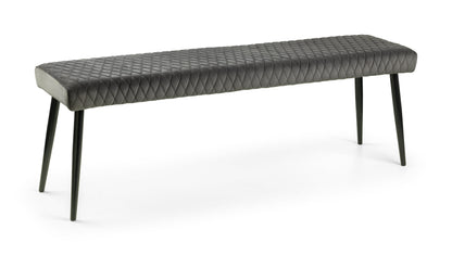 Julian Bowen Dining Bench Luxe Low Bench - Grey Bed Kings