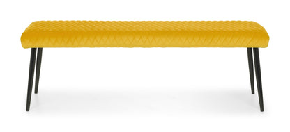 Julian Bowen Dining Bench Luxe Low Bench - Mustard Bed Kings