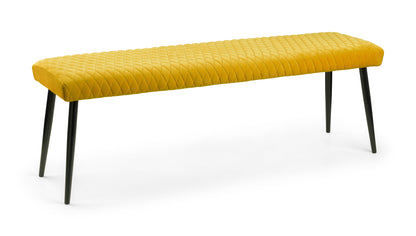 Julian Bowen Dining Bench Luxe Low Bench - Mustard Bed Kings