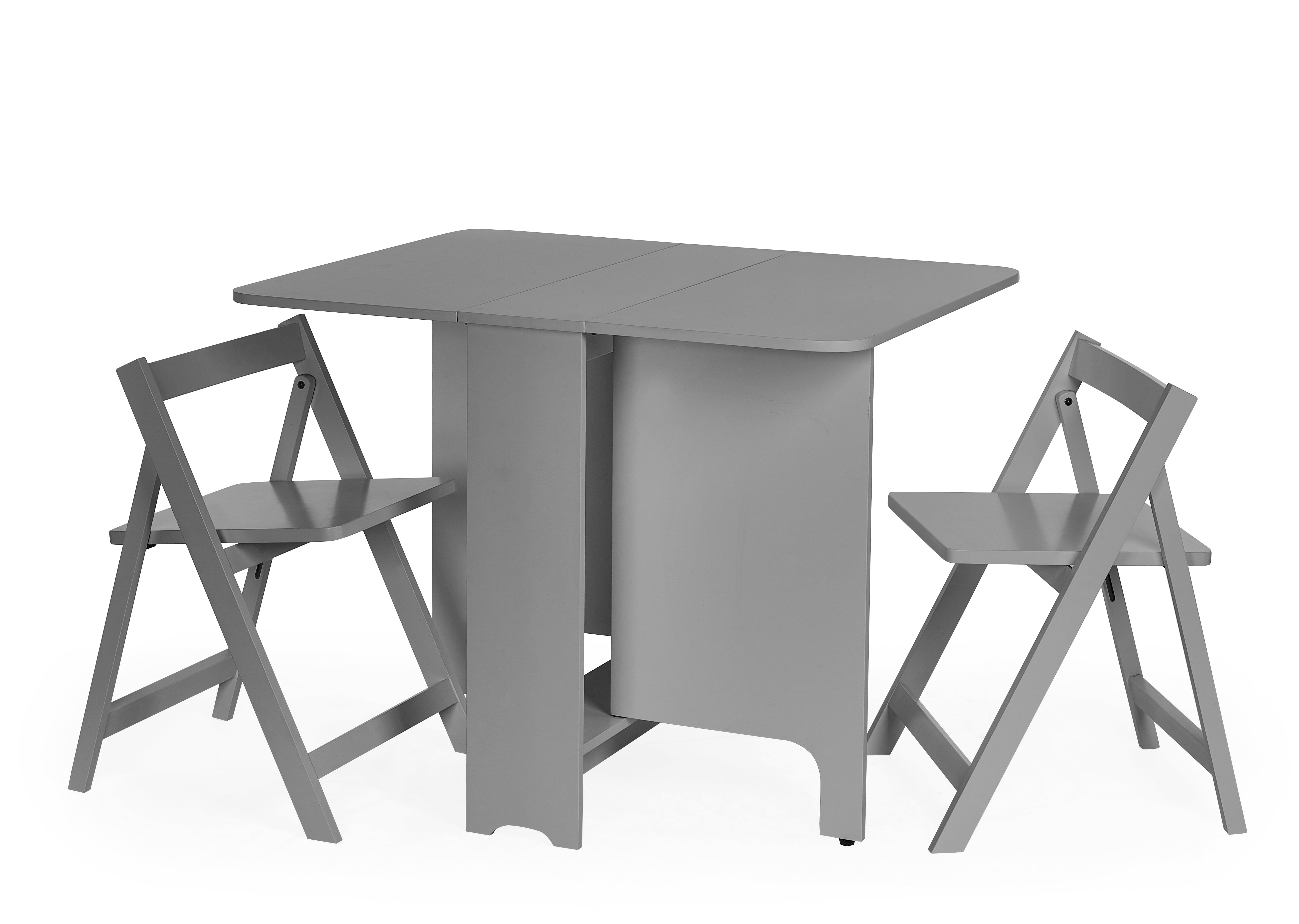 Julian Bowen Dining Set Gatan Small Gateleg Table With 2 Chairs - Grey Bed Kings