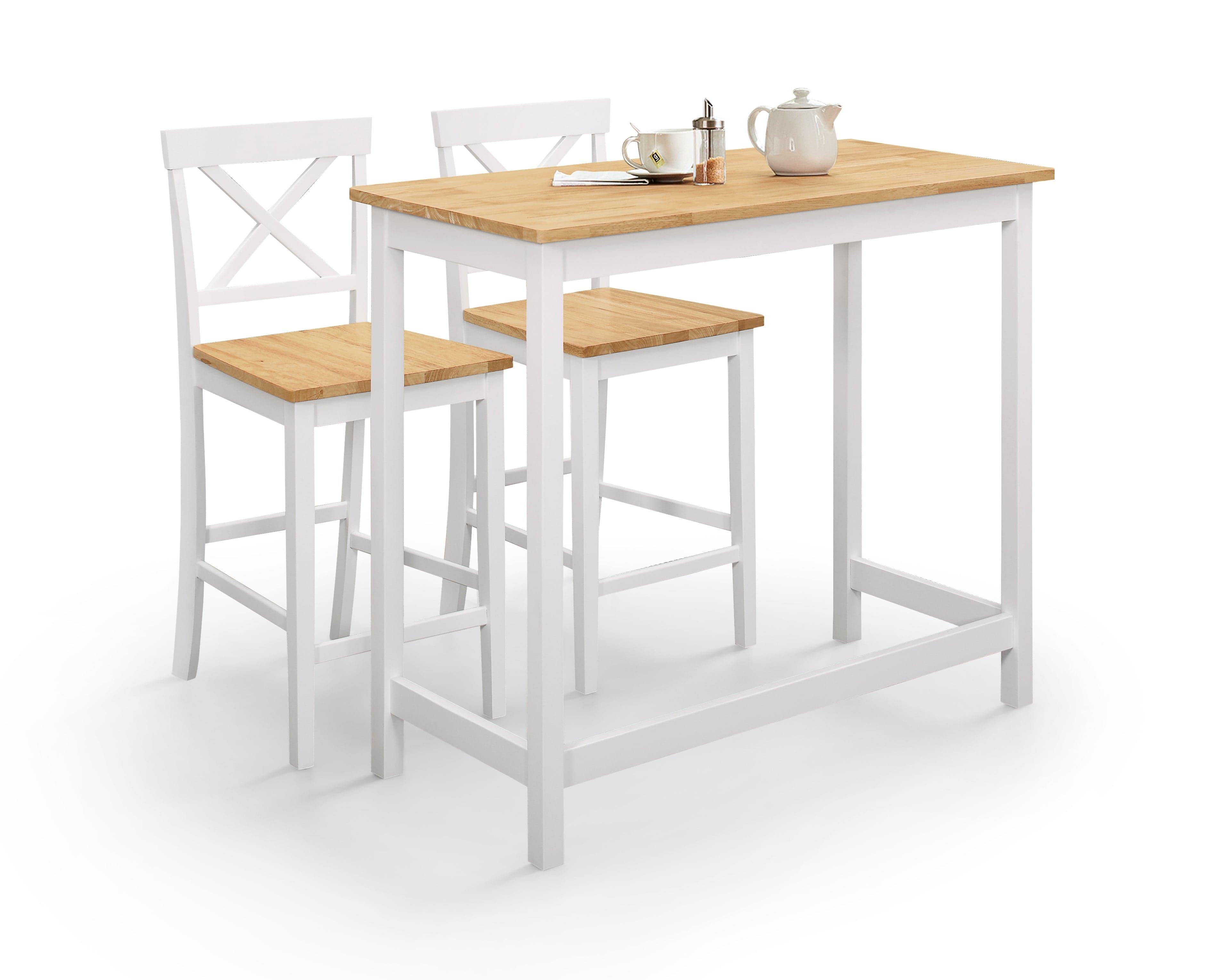 Julian Bowen Dining Set Marlow Bar Set - Ivory & Oak Bed Kings