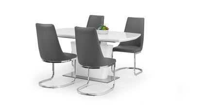 Julian Bowen Dining Table Como High Gloss Extending Table - White Bed Kings