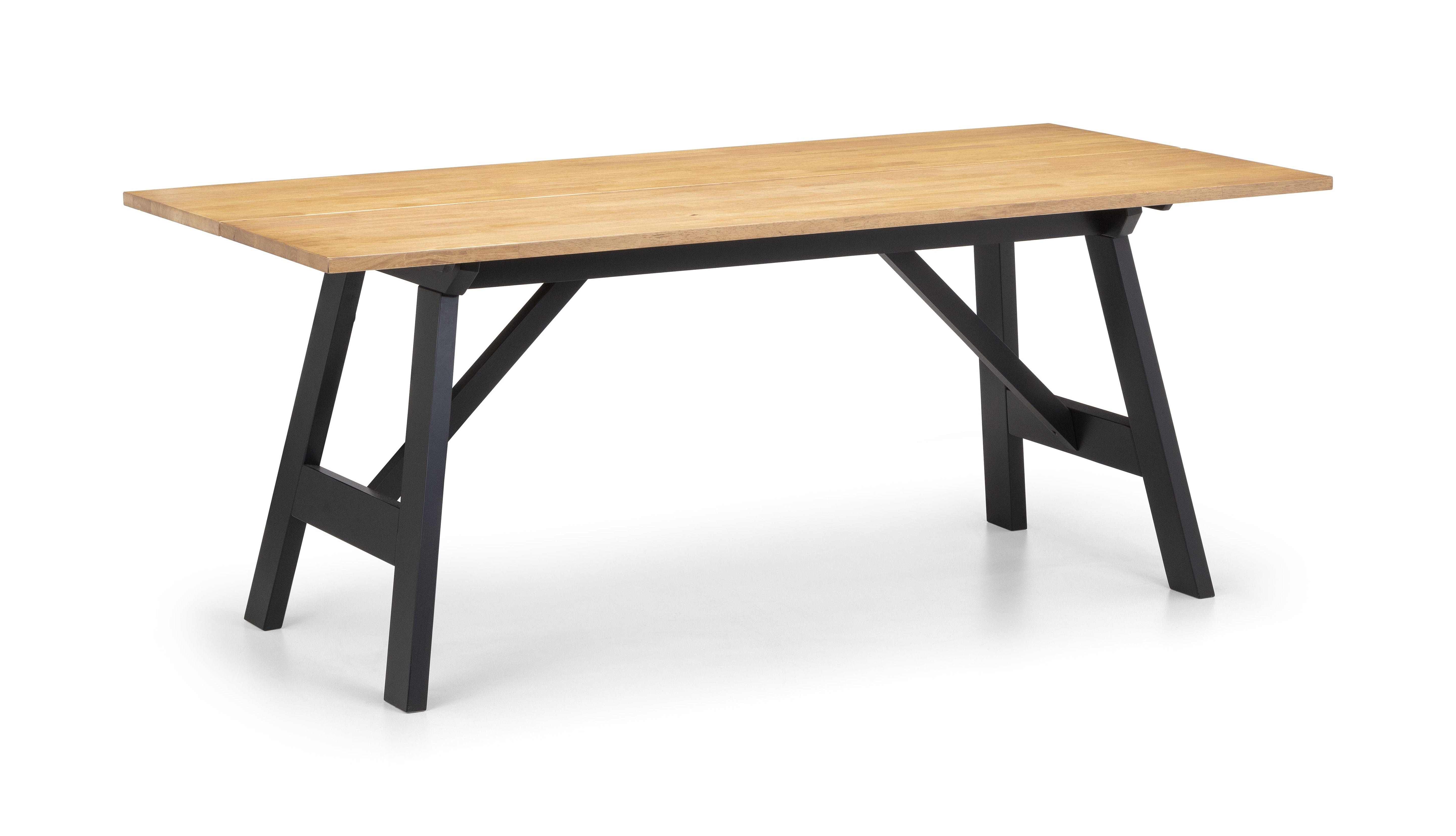 Julian Bowen Dining Table Hockley Table Black/Oak Bed Kings