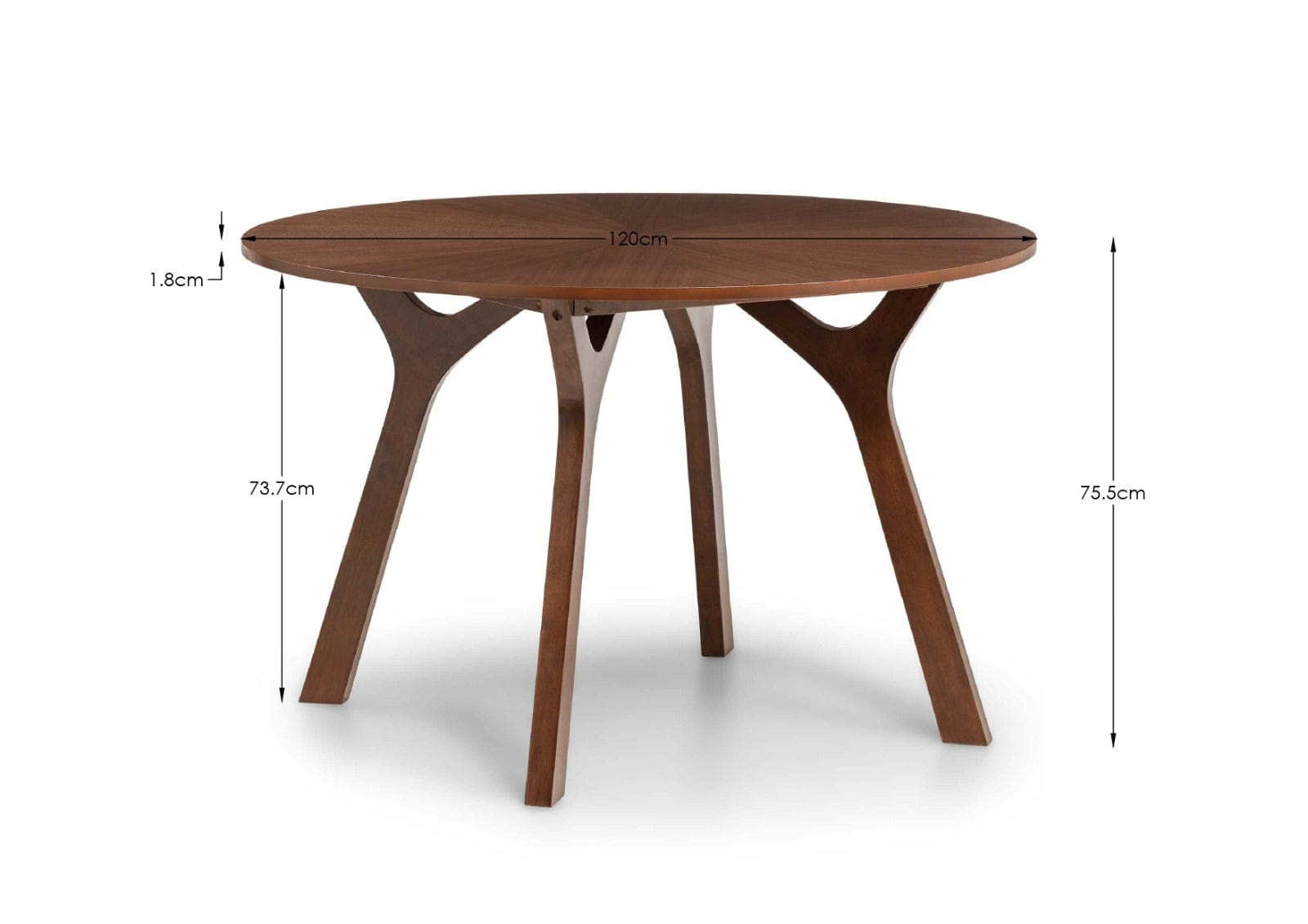 Julian Bowen Dining Table Huxley Round Table Walnut Bed Kings