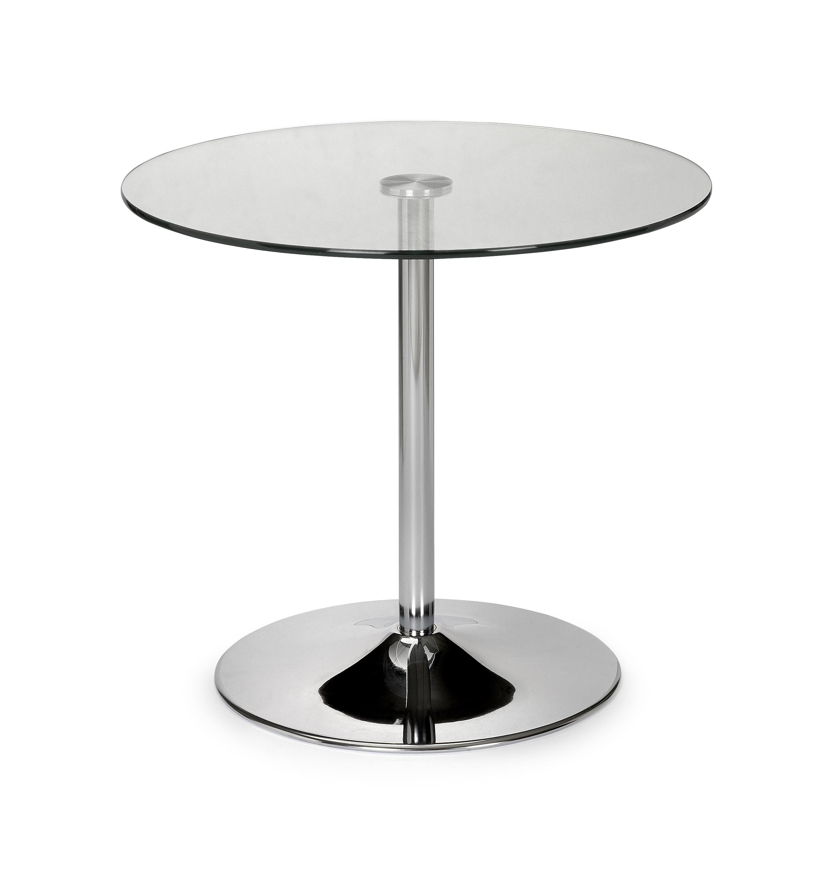 Julian Bowen Dining Table Kudos Chrome & Glass Pedestal Table Bed Kings