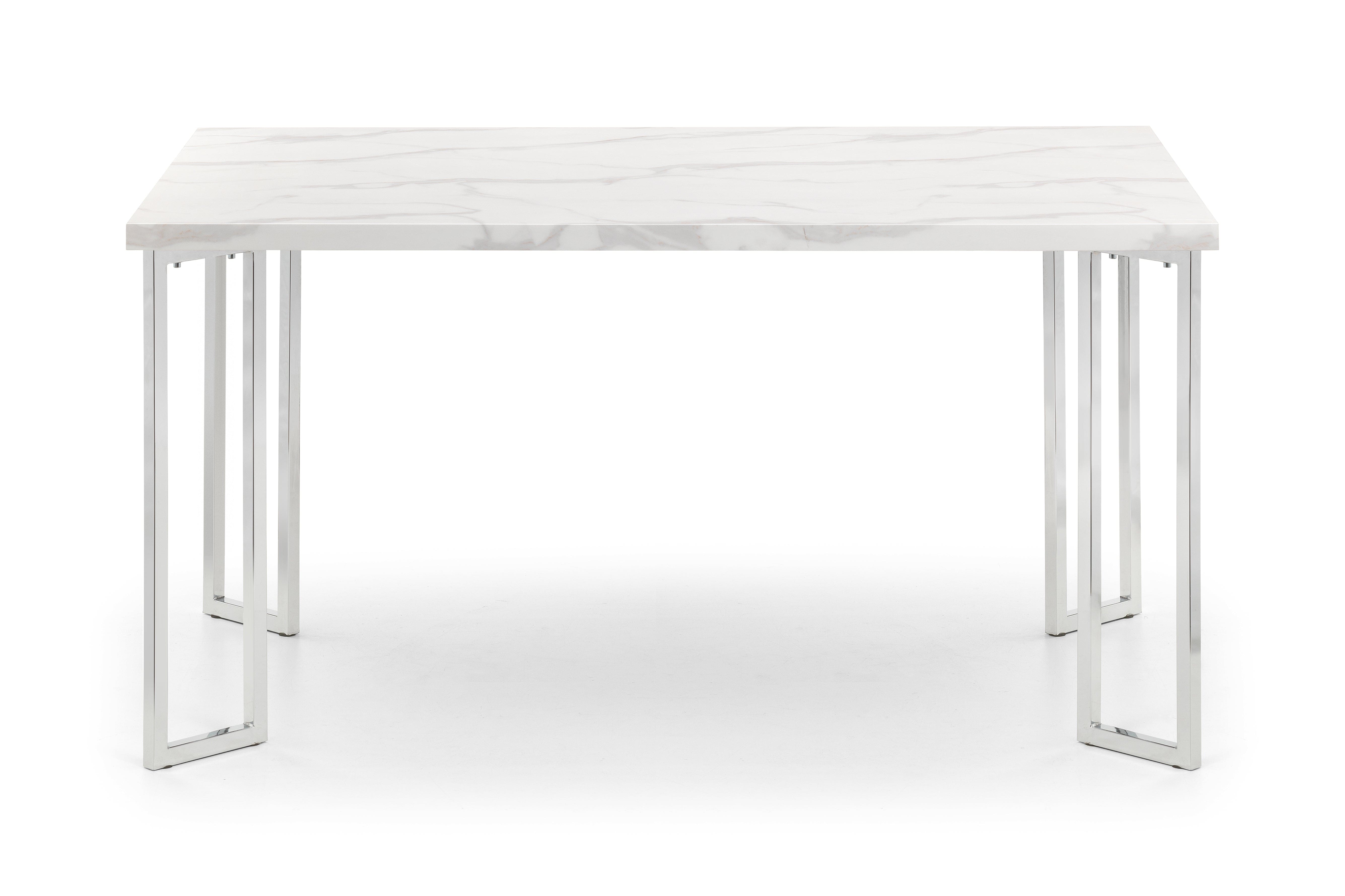 Julian Bowen Dining Table Positano Marble & Chrome Dining Table Bed Kings