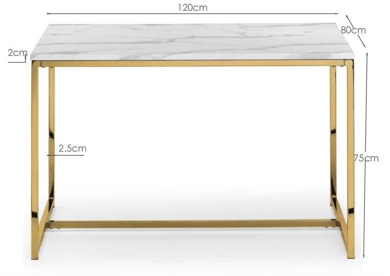 Julian Bowen Dining Table Scala Dining Table - Gold Bed Kings