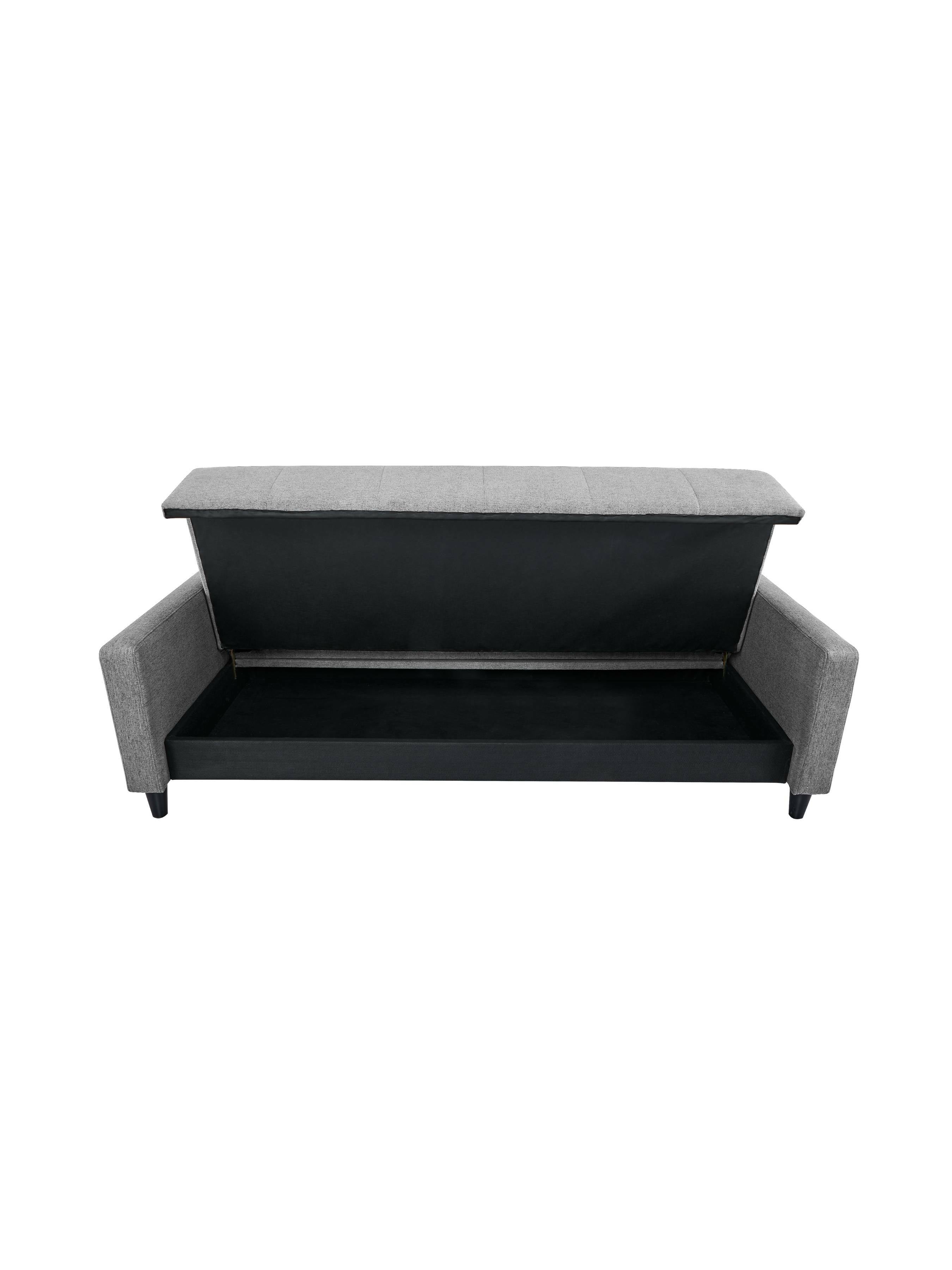 Alfie 3 Seater Grey Linen Storage Sofabed