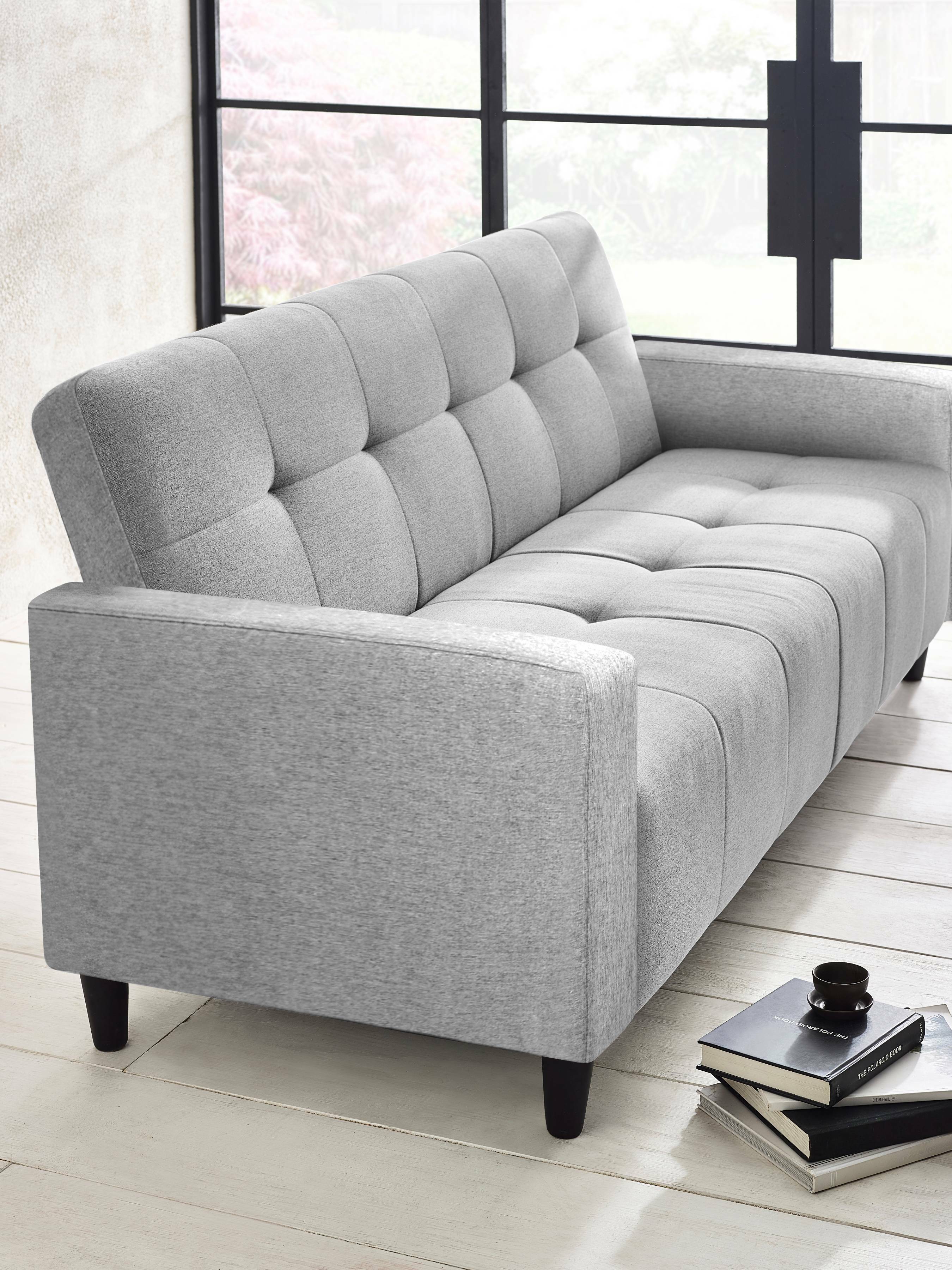 Alfie 3 Seater Grey Linen Storage Sofabed