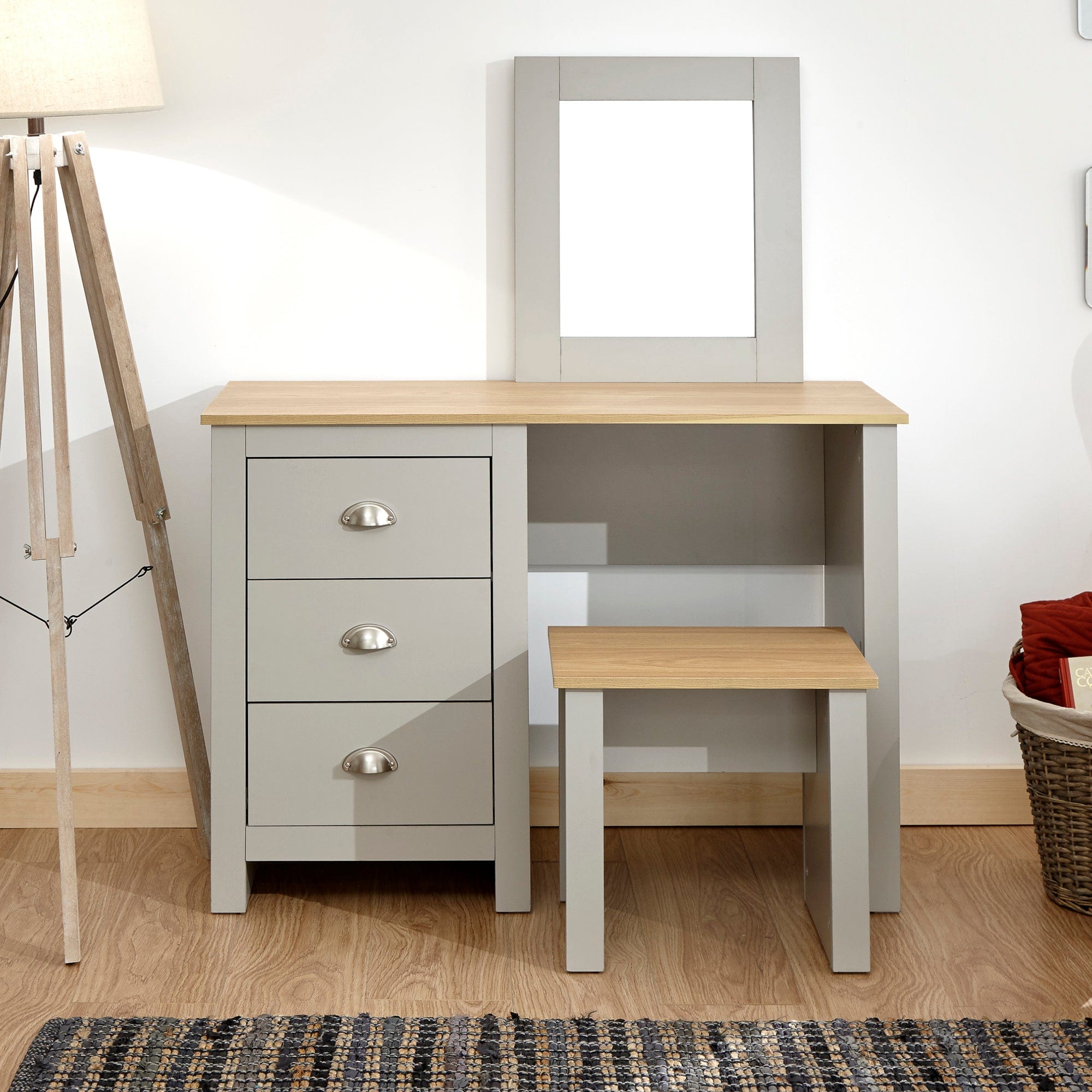 GFW Dressing Table Lancaster Dressing Table Set Grey Bed Kings