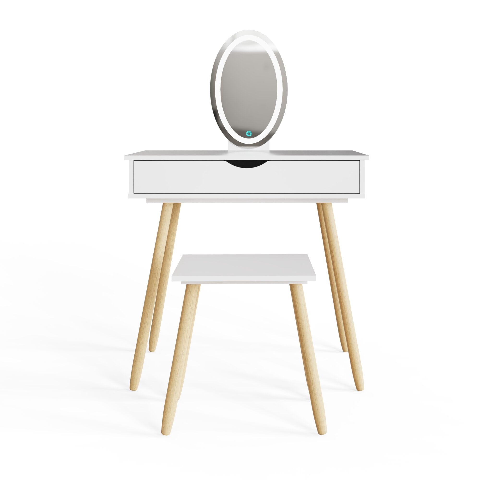 GFW Dressing Table Set Signy Led Dressing Table With Stool Bed Kings