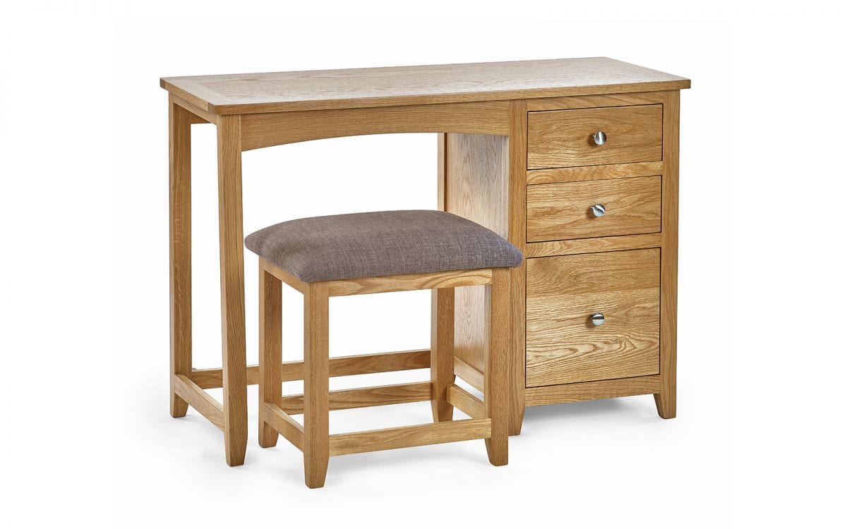 Julian Bowen Dressing Table Set Mallory Single Pedestal Dressing Table + Stool Set Bed Kings