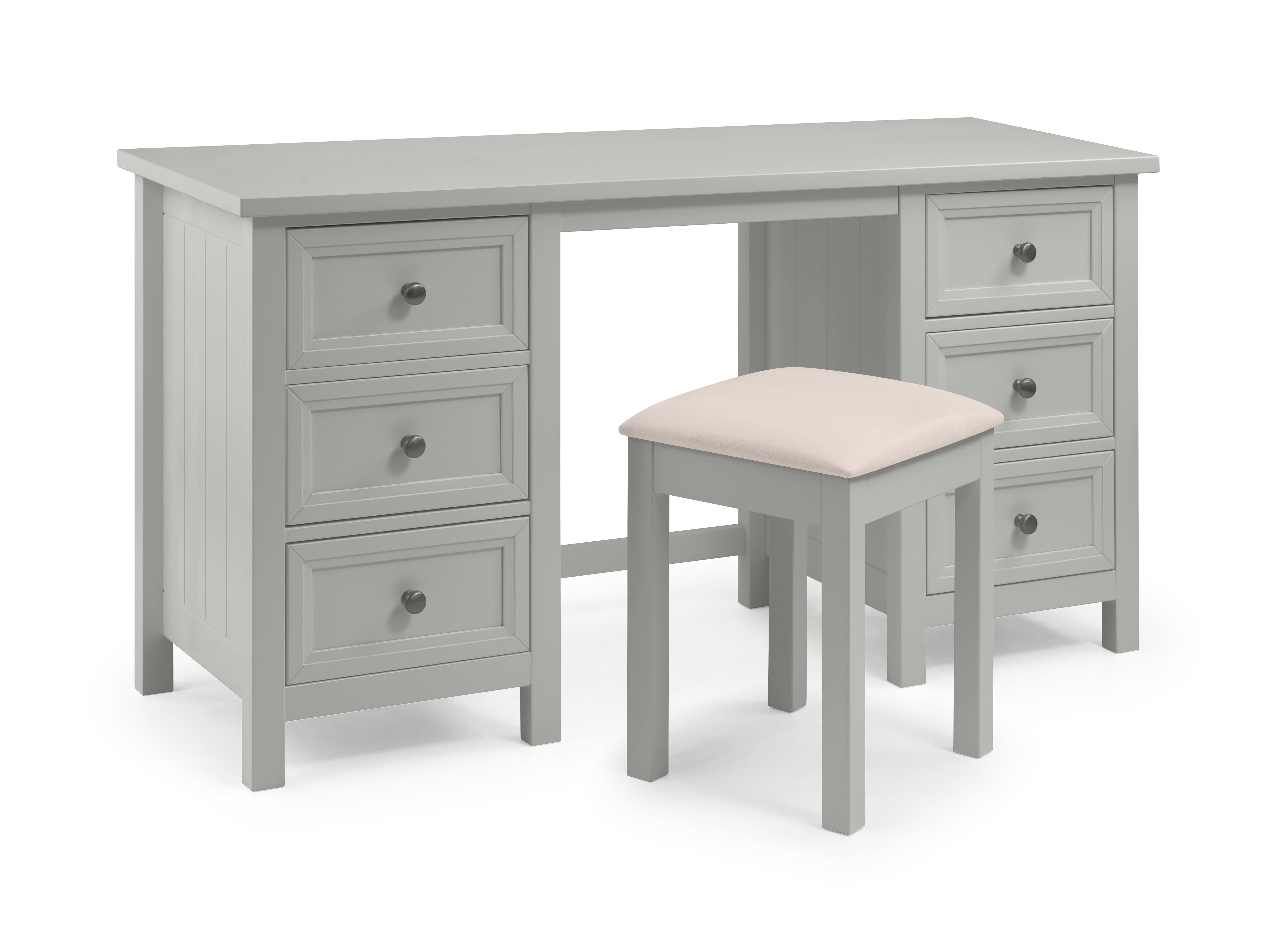 Julian Bowen Dressing Table Stool Maine Dressing Stool- Dove Grey Bed Kings