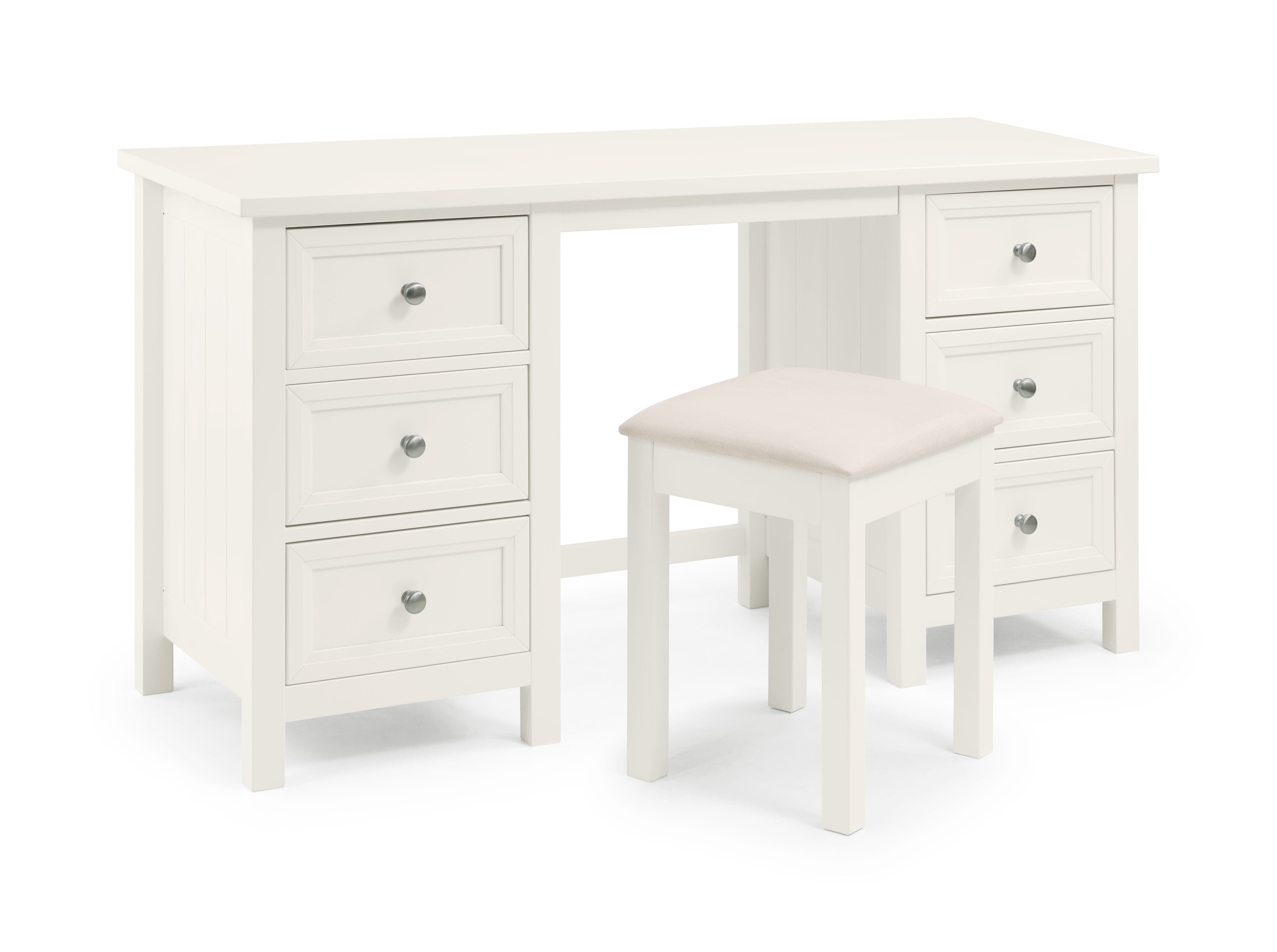 Julian Bowen Dressing Table Stool Maine Dressing Stool - Surf White Bed Kings