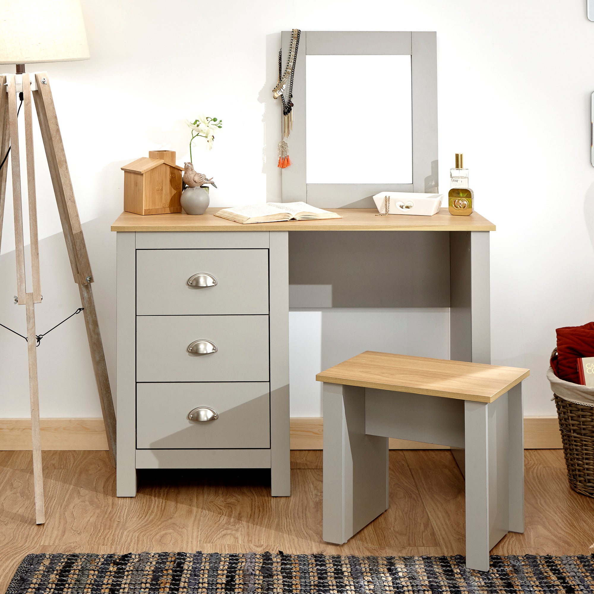 Lancaster Dressing Table Set Grey