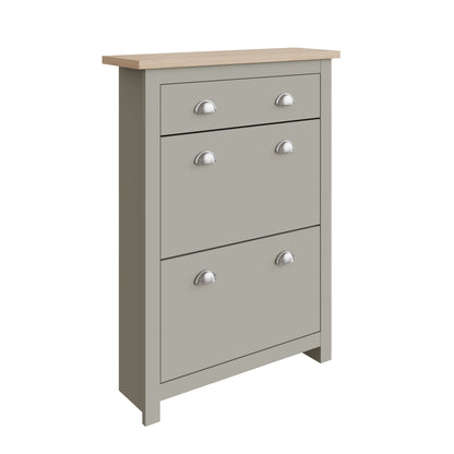 Lancaster 2Dr 1Drw Shoe Cabinet Grey