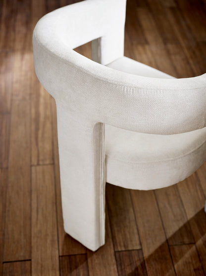Elara Cream Chenille Upholstered  Chair