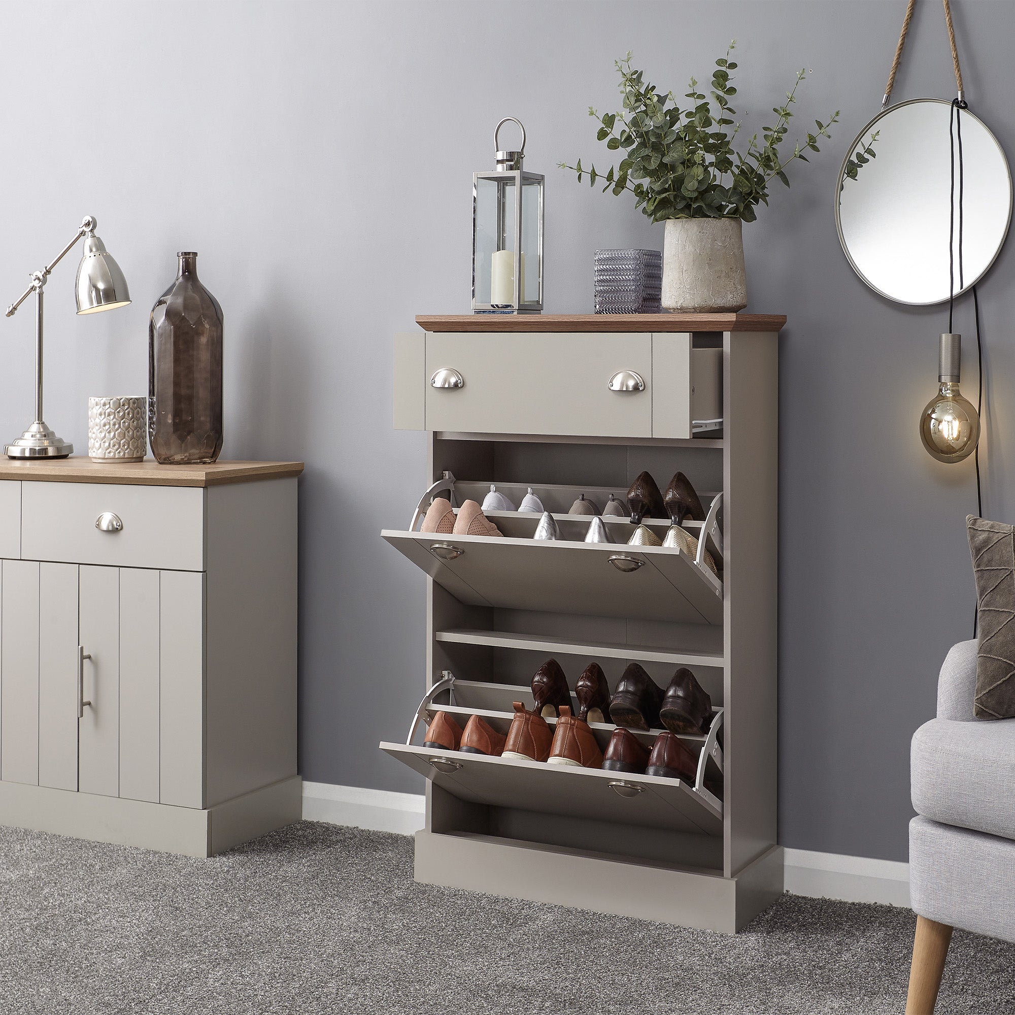 Kendal Deluxe Shoe Cabinet Grey
