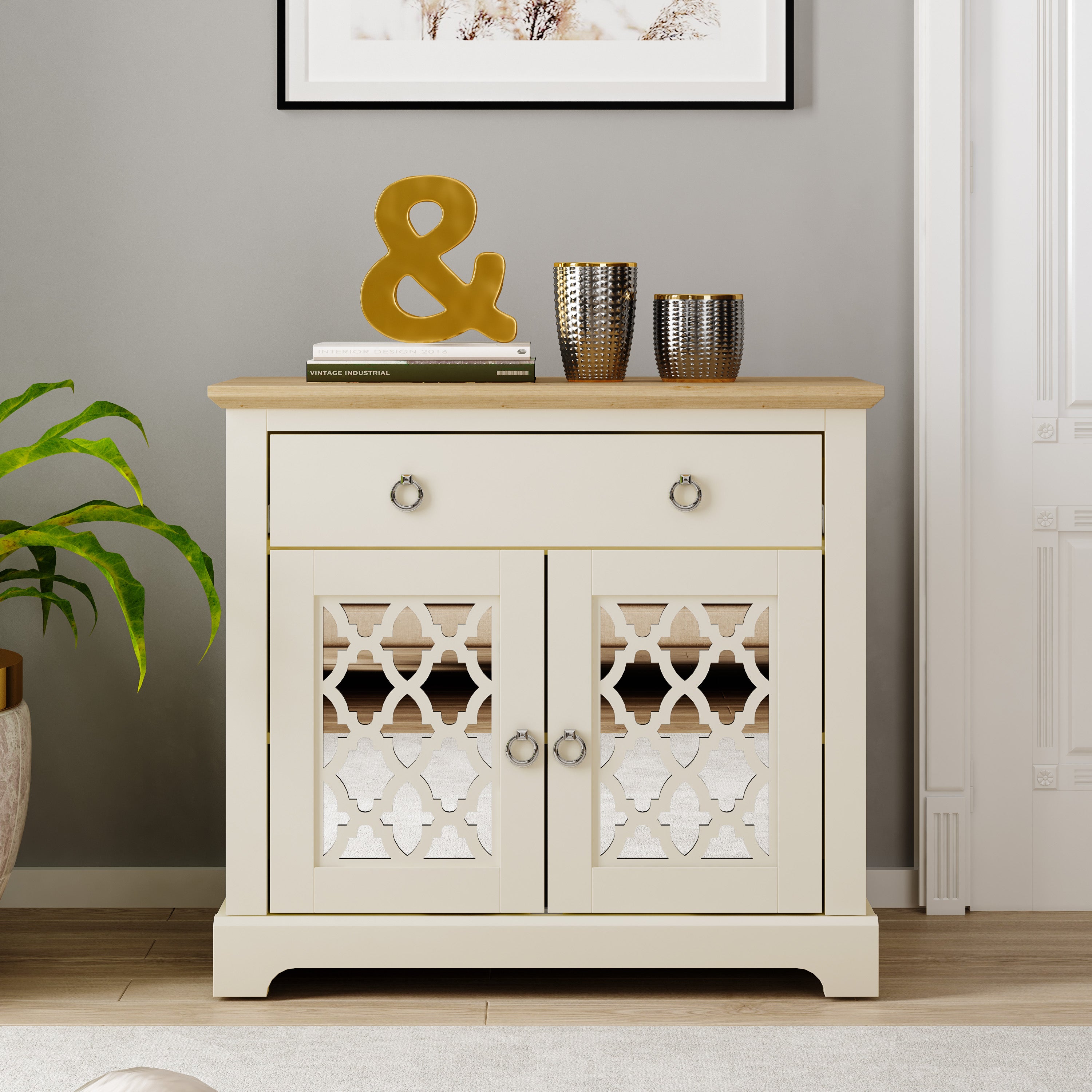 Honiton 2 Door 1 Drawer Sideboard Ivory