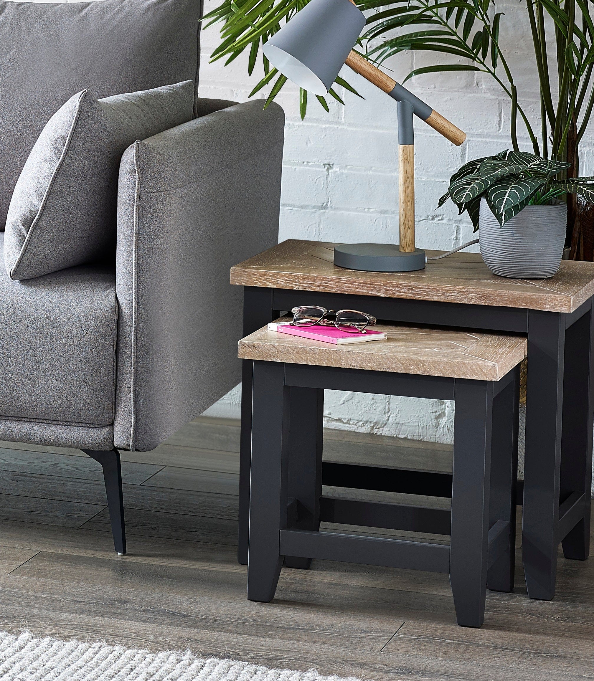 Bordeaux Nest Of Tables Dark Grey