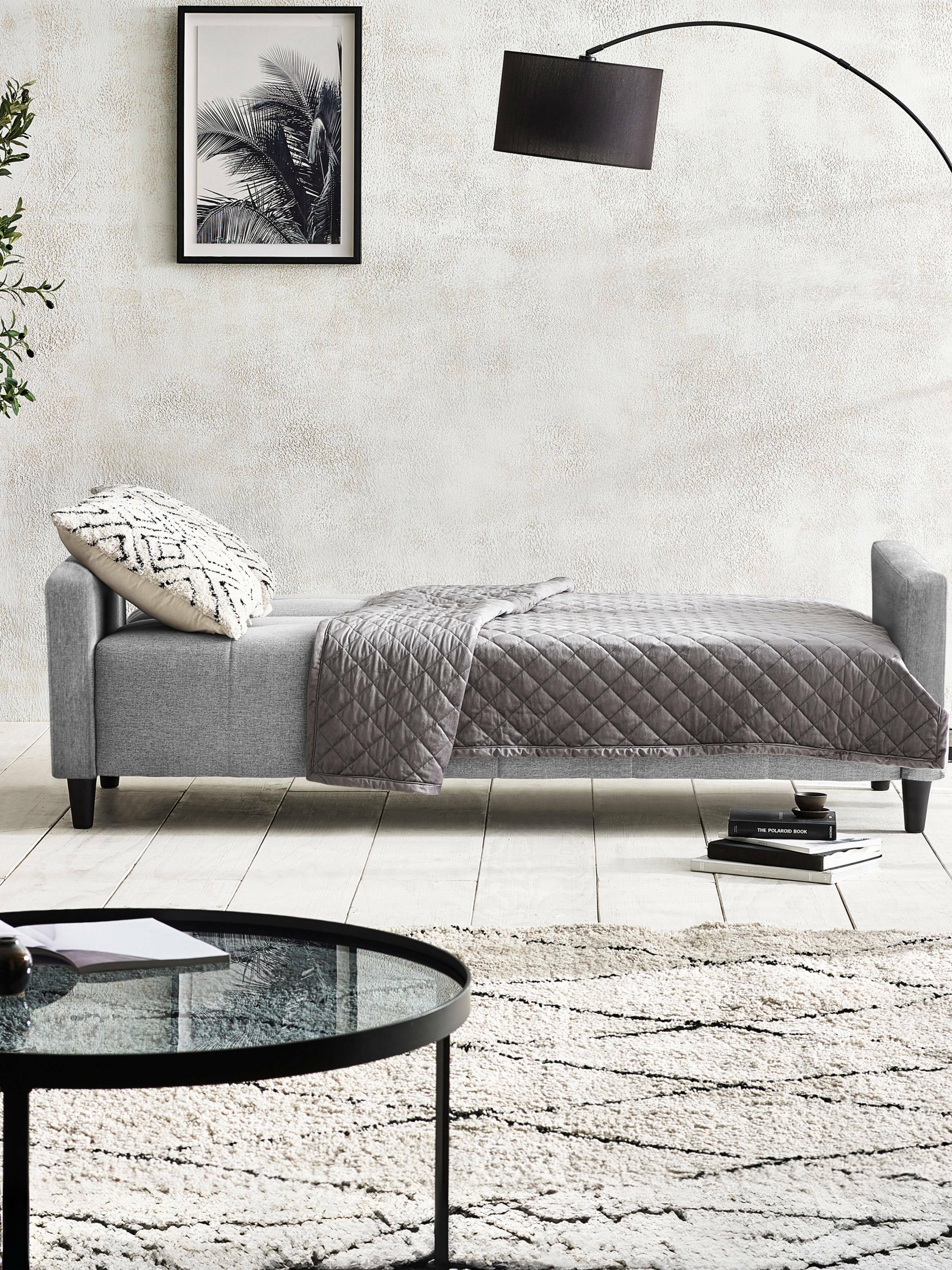 Alfie 3 Seater Grey Linen Storage Sofabed